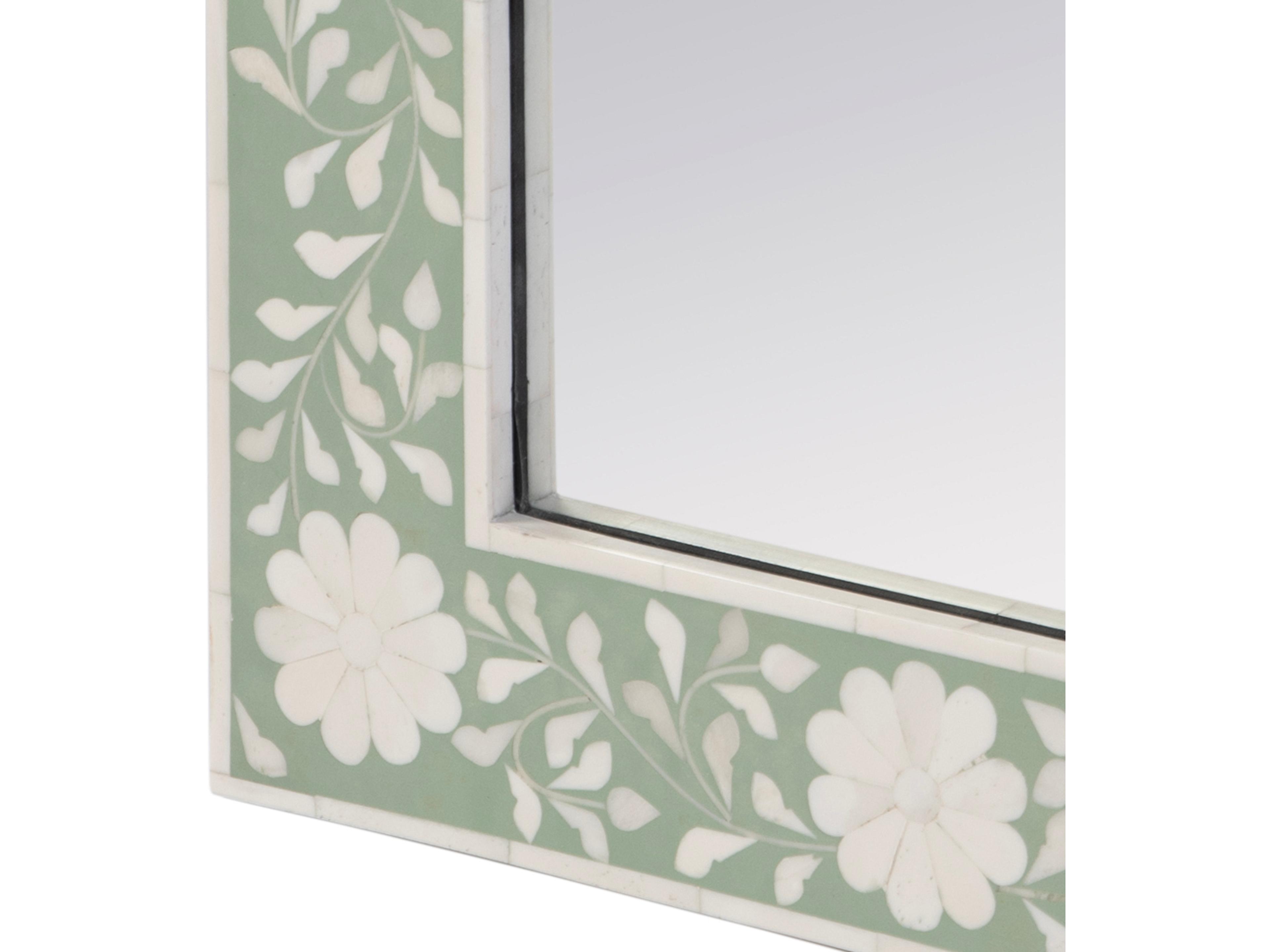 Butler Vivienne Green Bone Rectangular Wall Mirror
