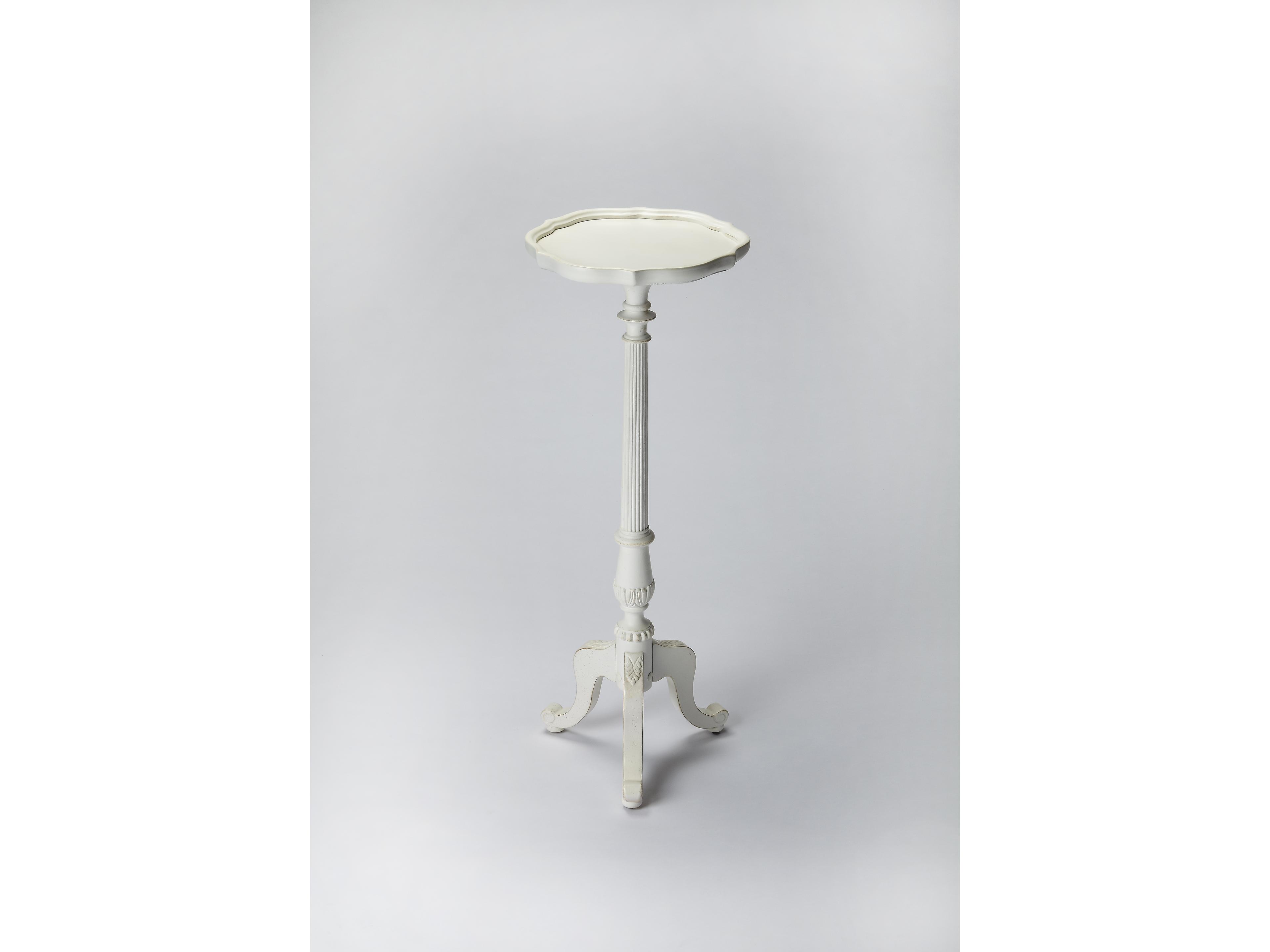 Butler Chatsworth Round Wood Cottage White End Table