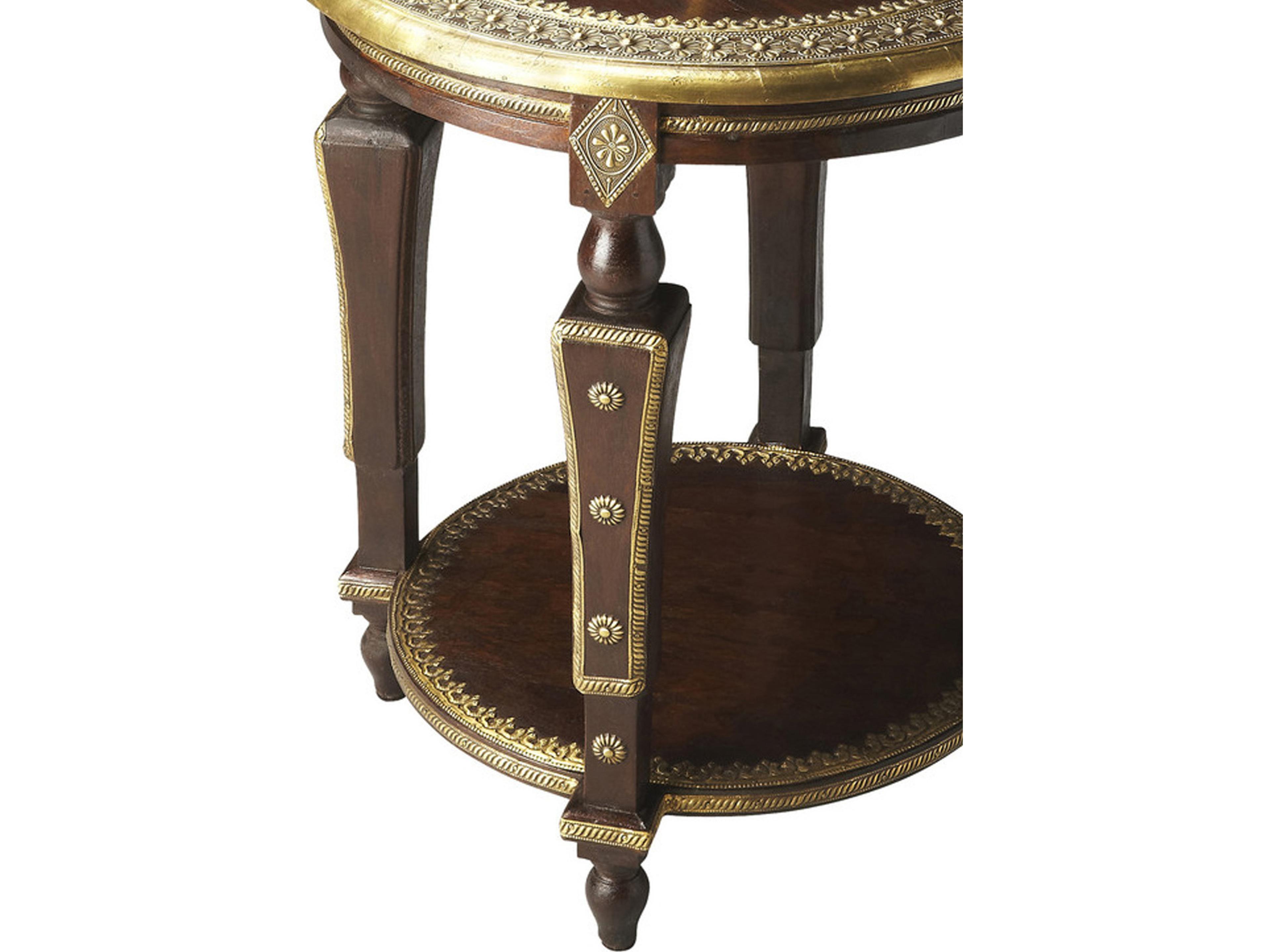 Butler Ranthore Round Wood Artifacts End Table
