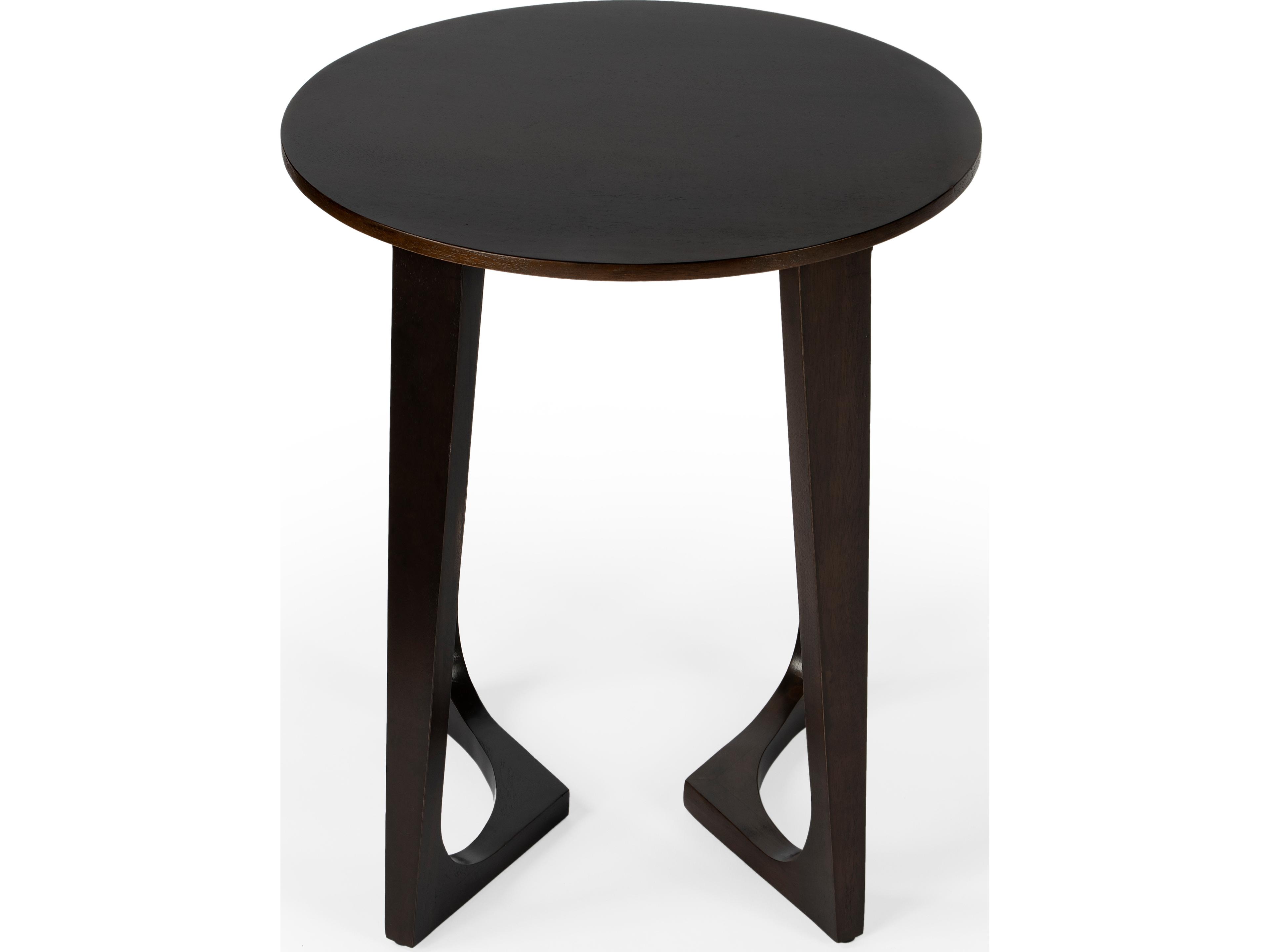 Butler Devin Round Wood Brown End Table