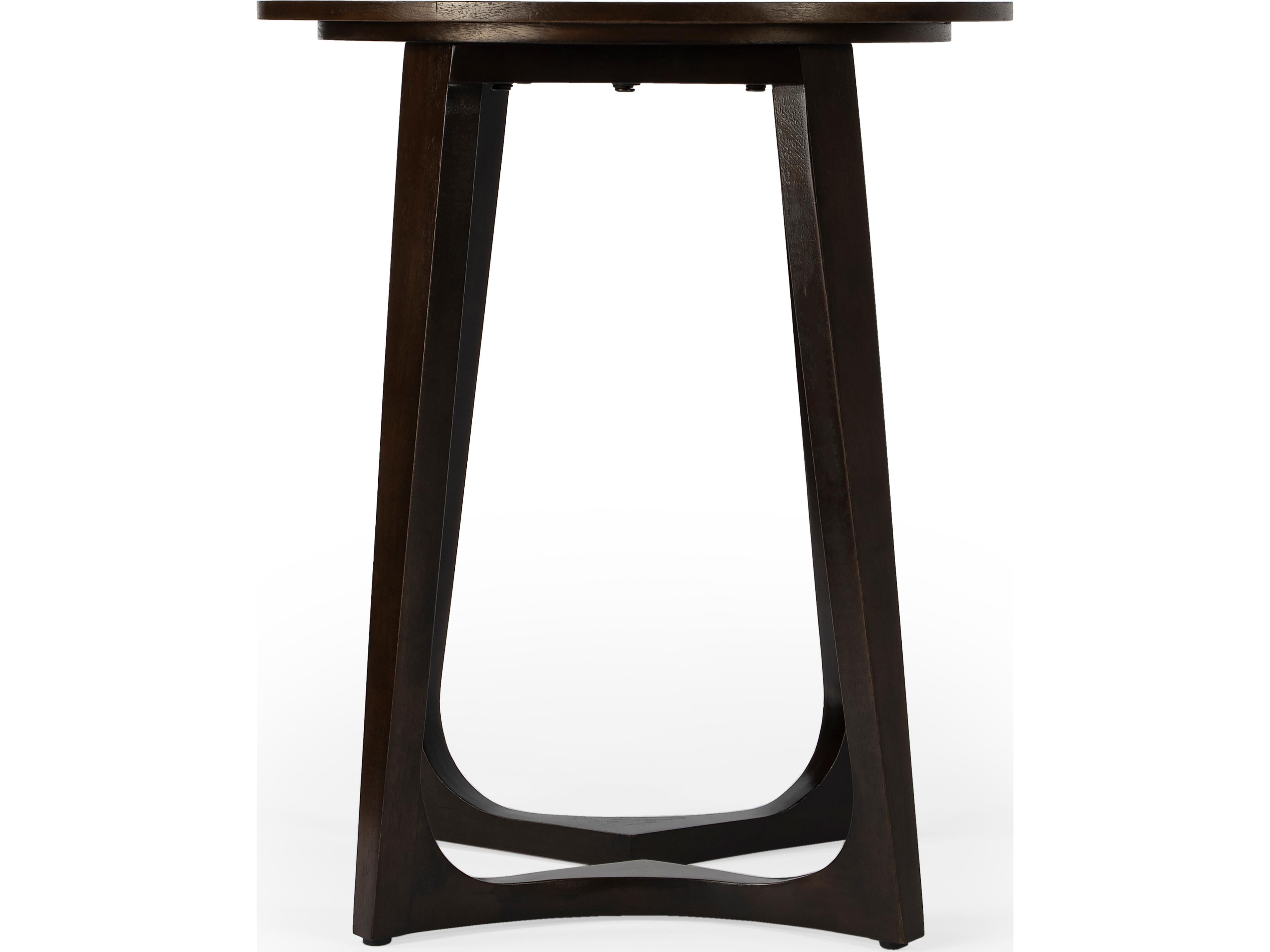 Butler Devin Round Wood Brown End Table