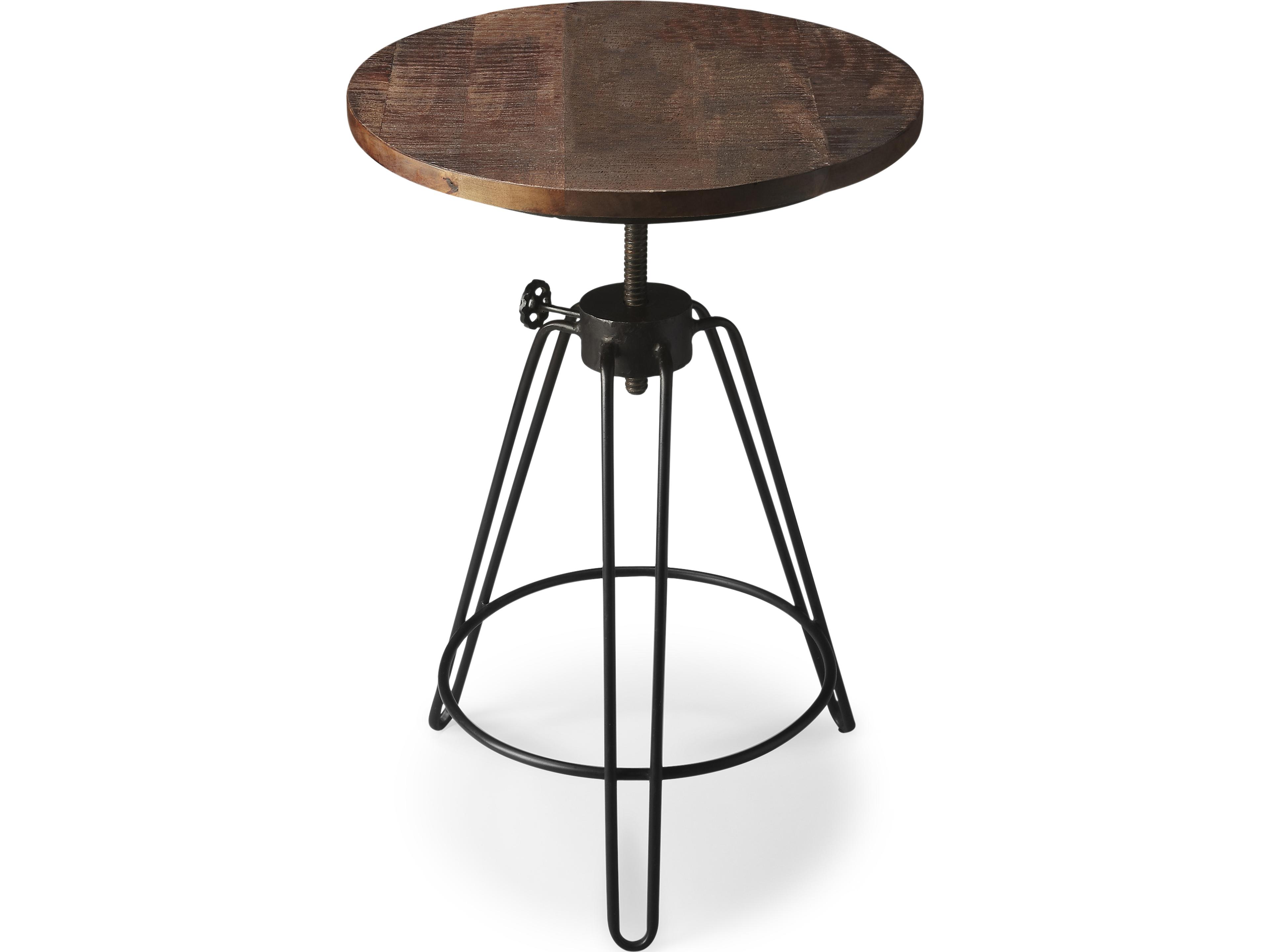 Trenton Round Wood Metalworks End Table