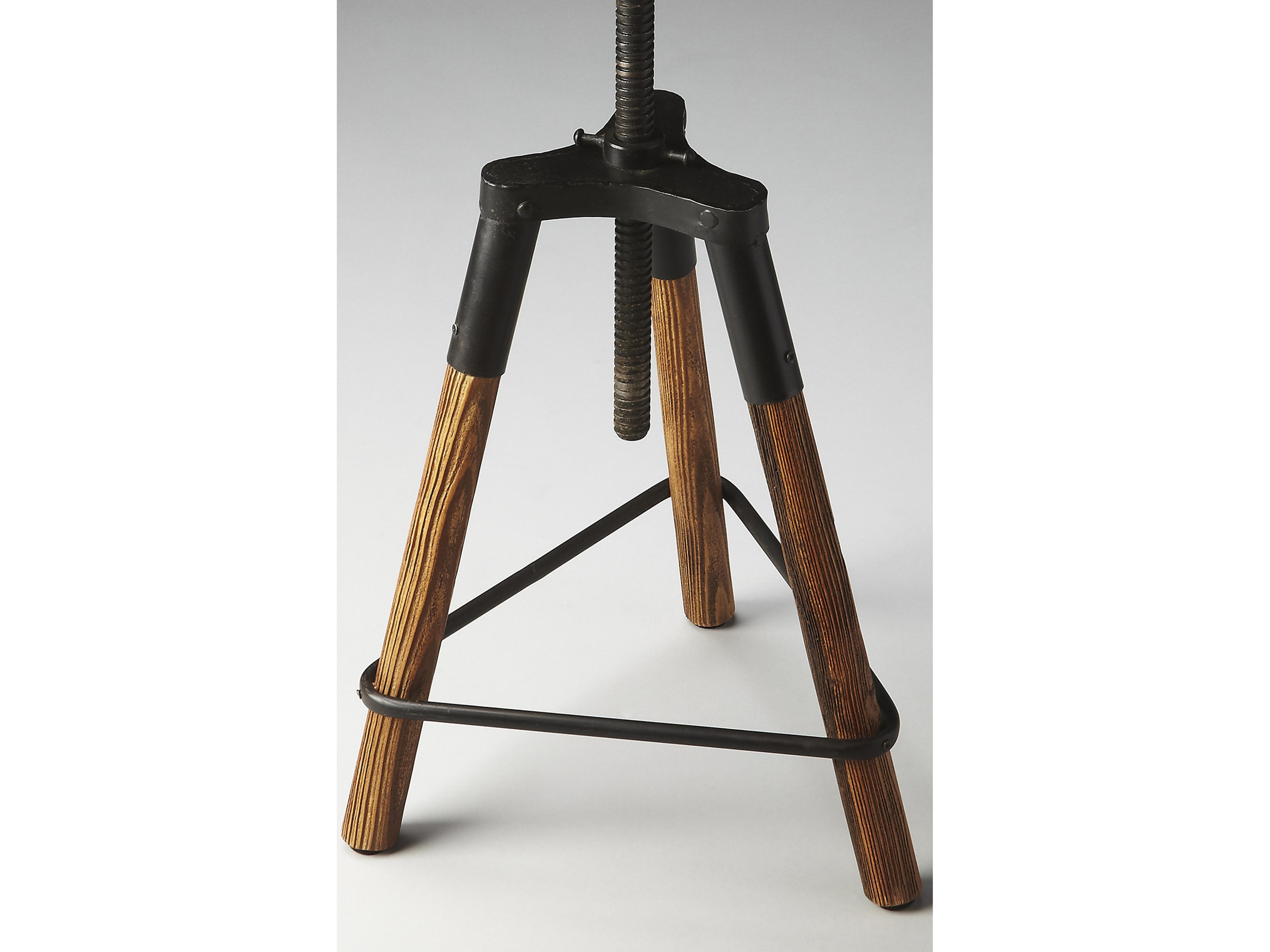 Butler Hinton Metalworks Adjustable Mango Wood Bar Stool