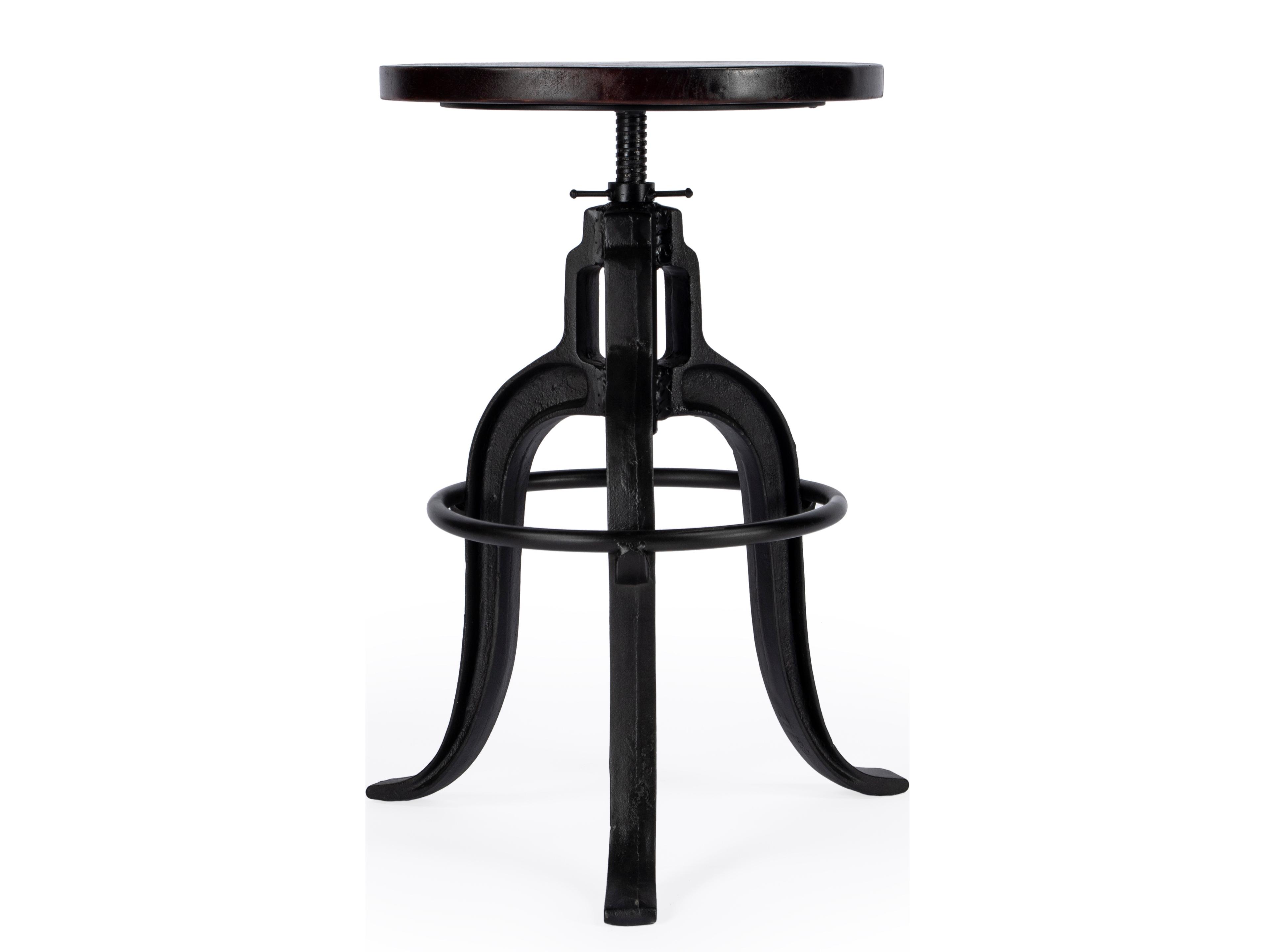 Butler Gladney Metalworks Adjustable Mango Wood Bar Stool