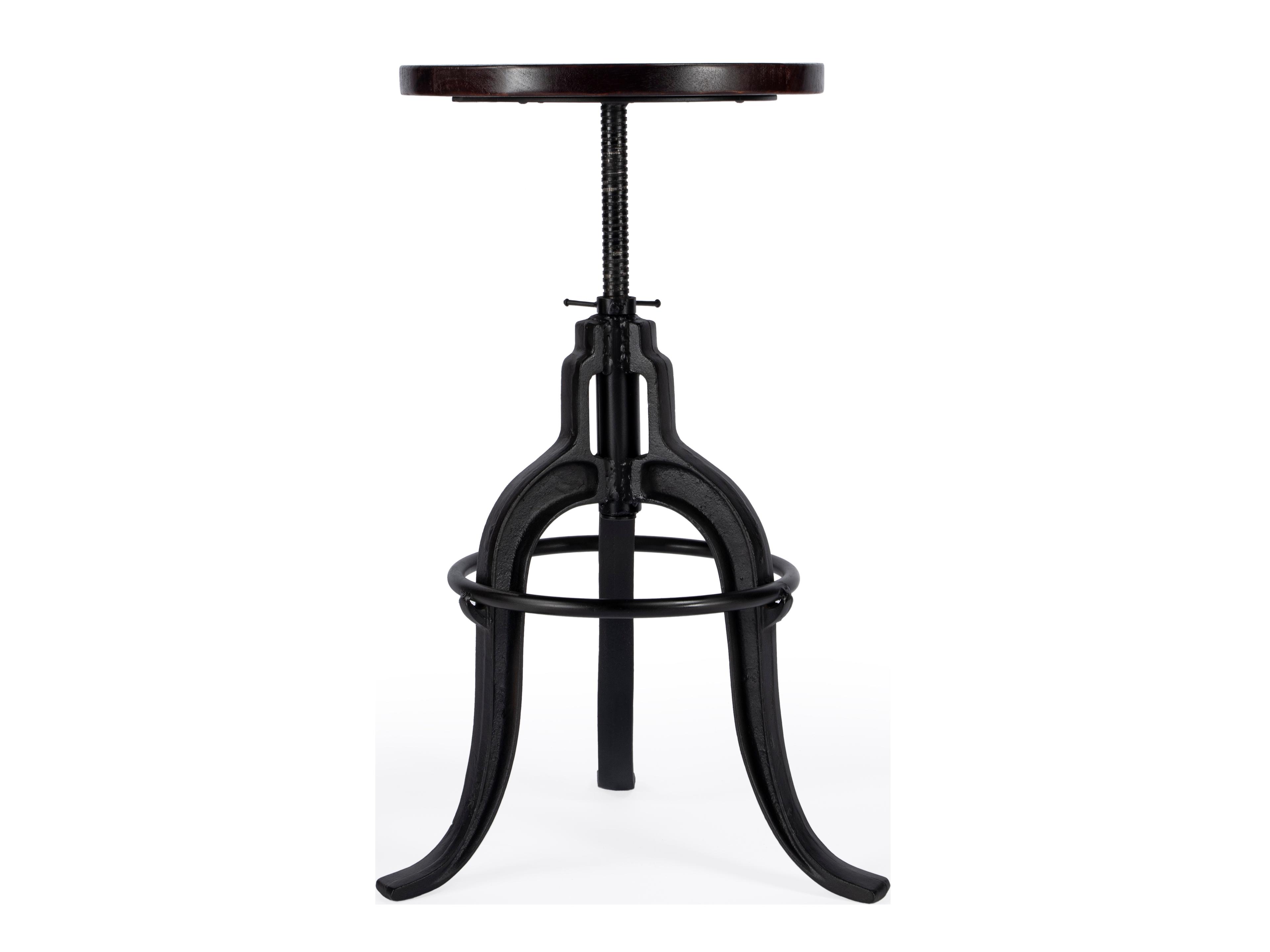 Butler Gladney Metalworks Adjustable Mango Wood Bar Stool