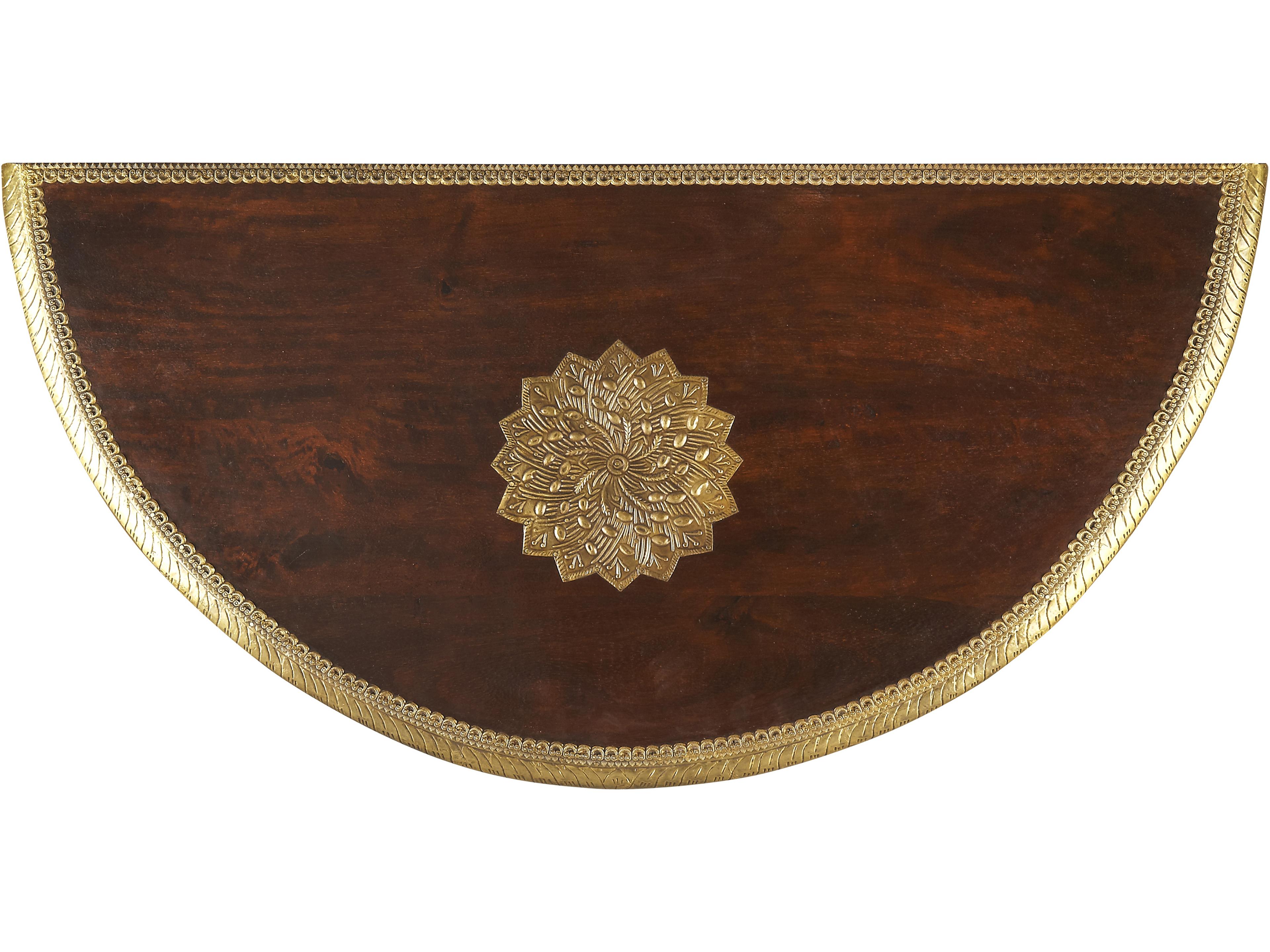 Butler Ranthore Demilune Wood Artifacts Console Table