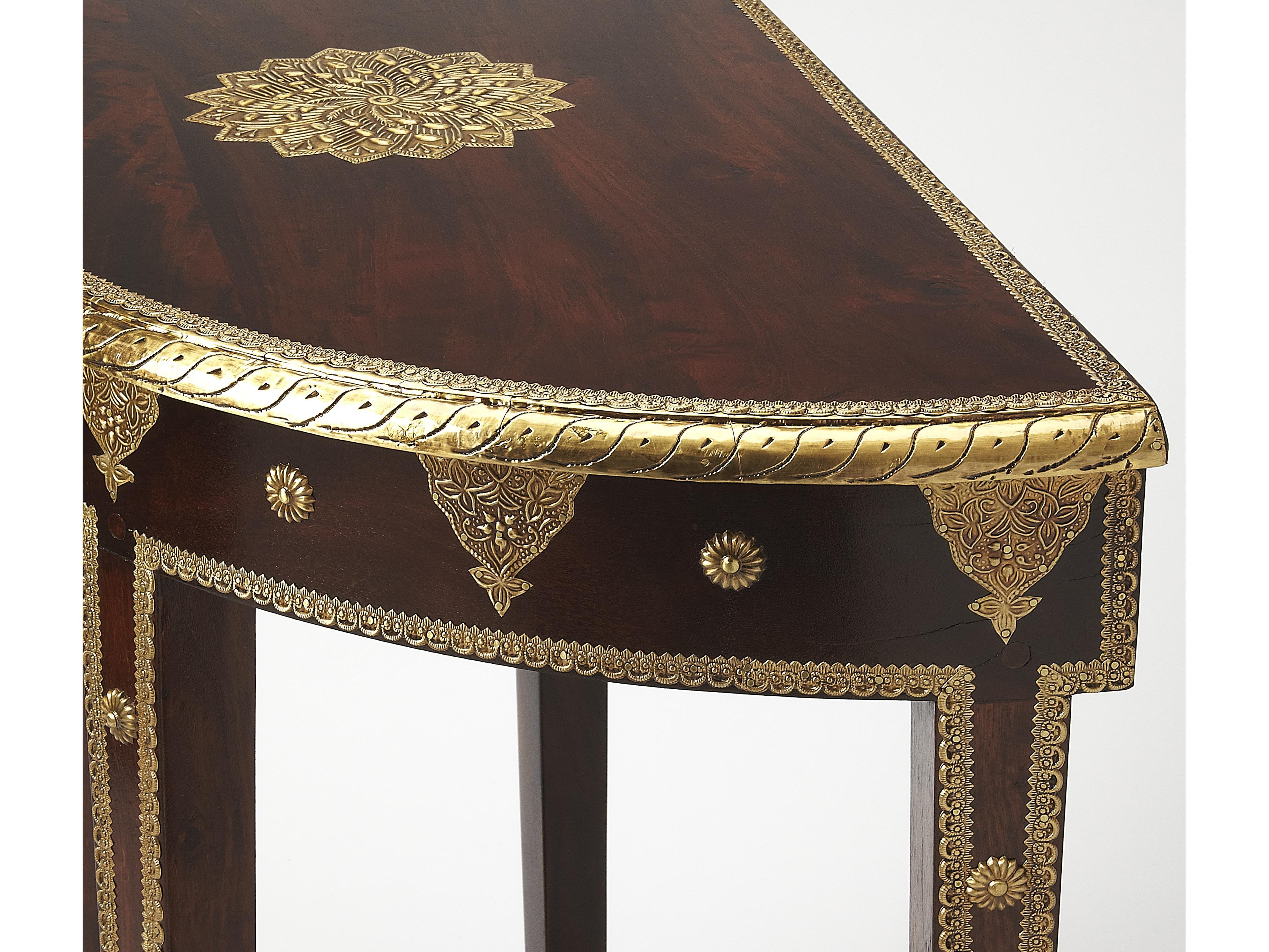 Butler Ranthore Demilune Wood Artifacts Console Table