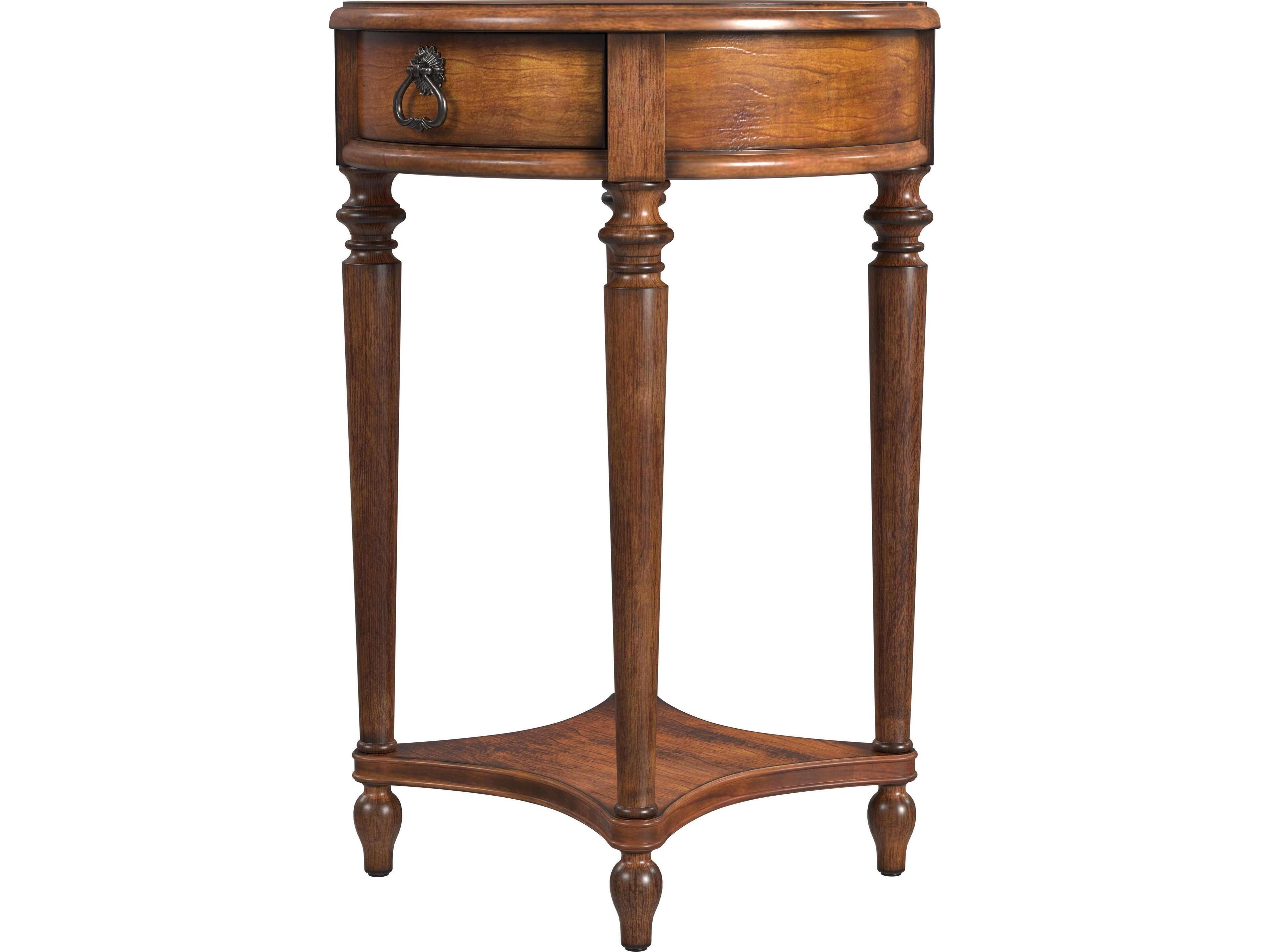 Butler Jules Round Wood Antique Cherry End Table