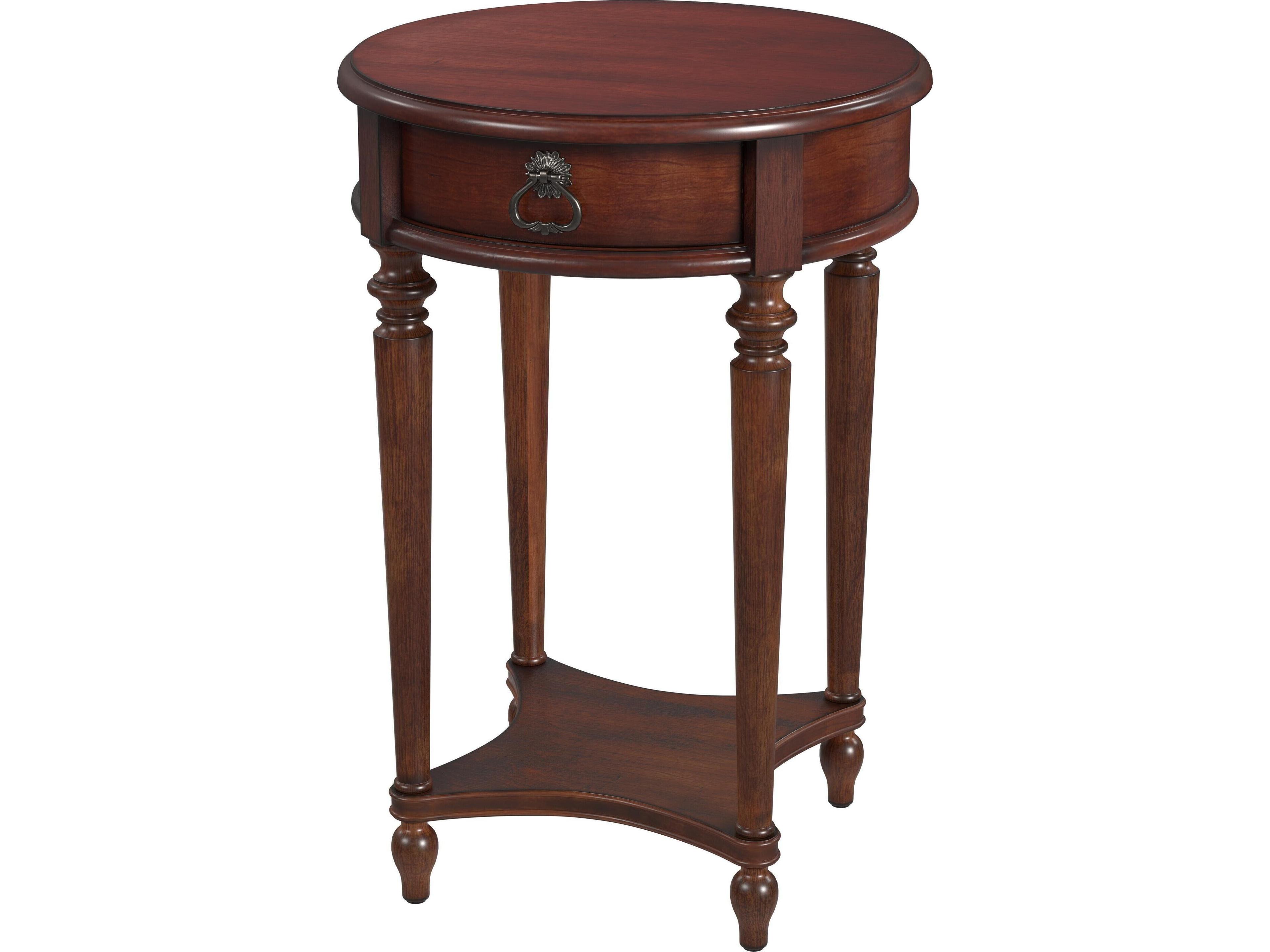 Butler Jules Round Wood Cherry End Table