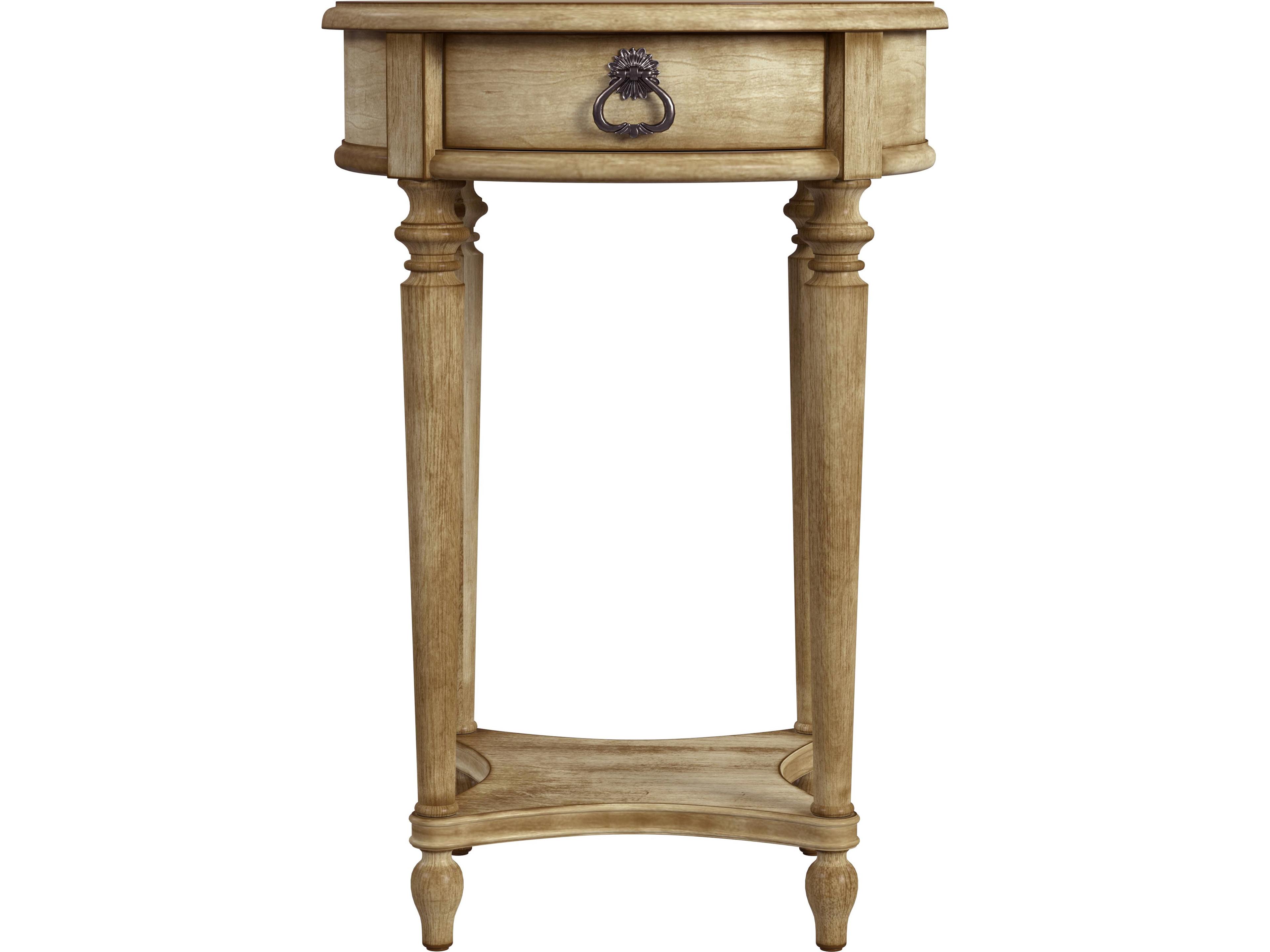 Butler Jules Round Wood Antique Beige End Table