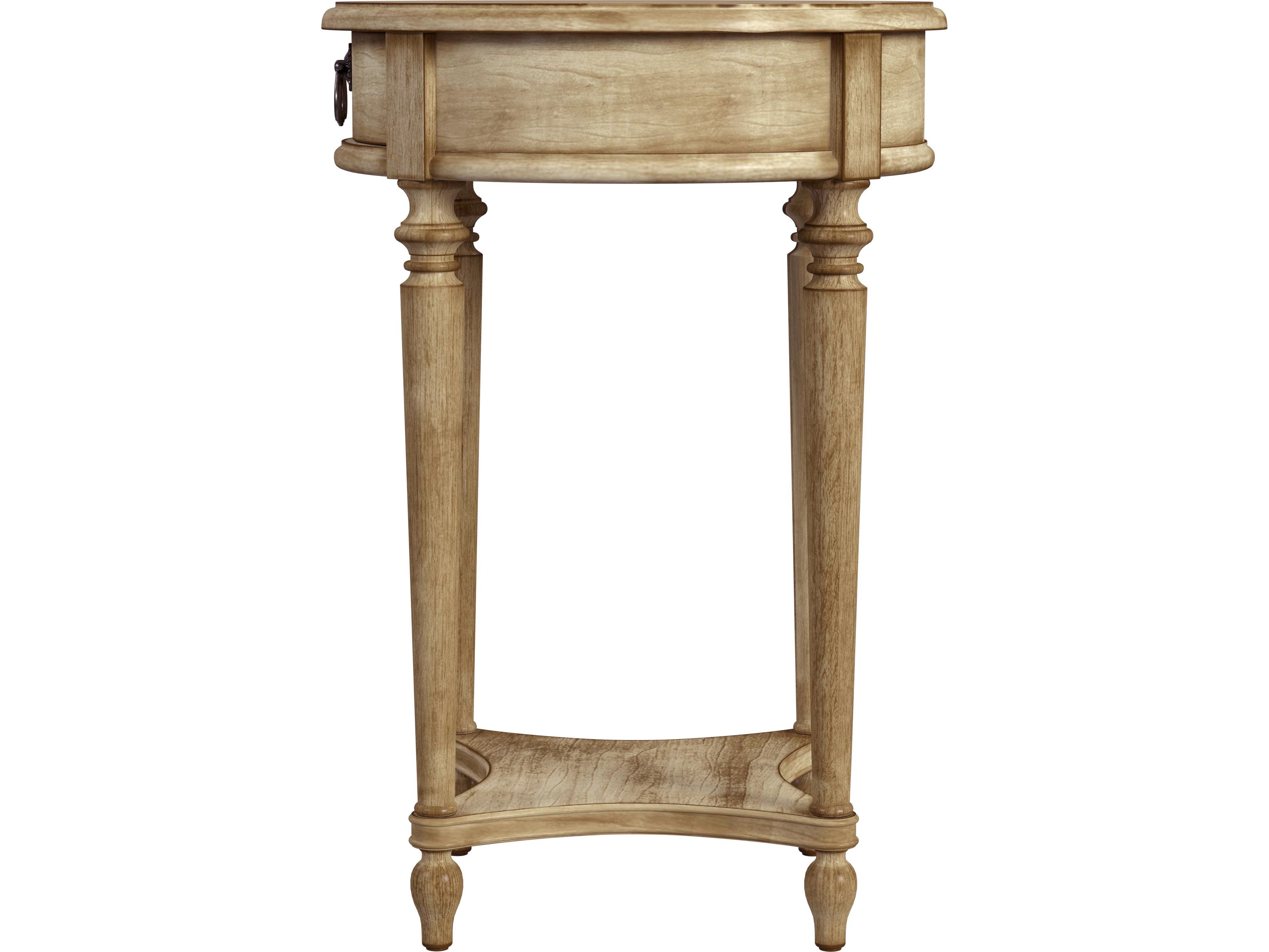 Butler Jules Round Wood Antique Beige End Table
