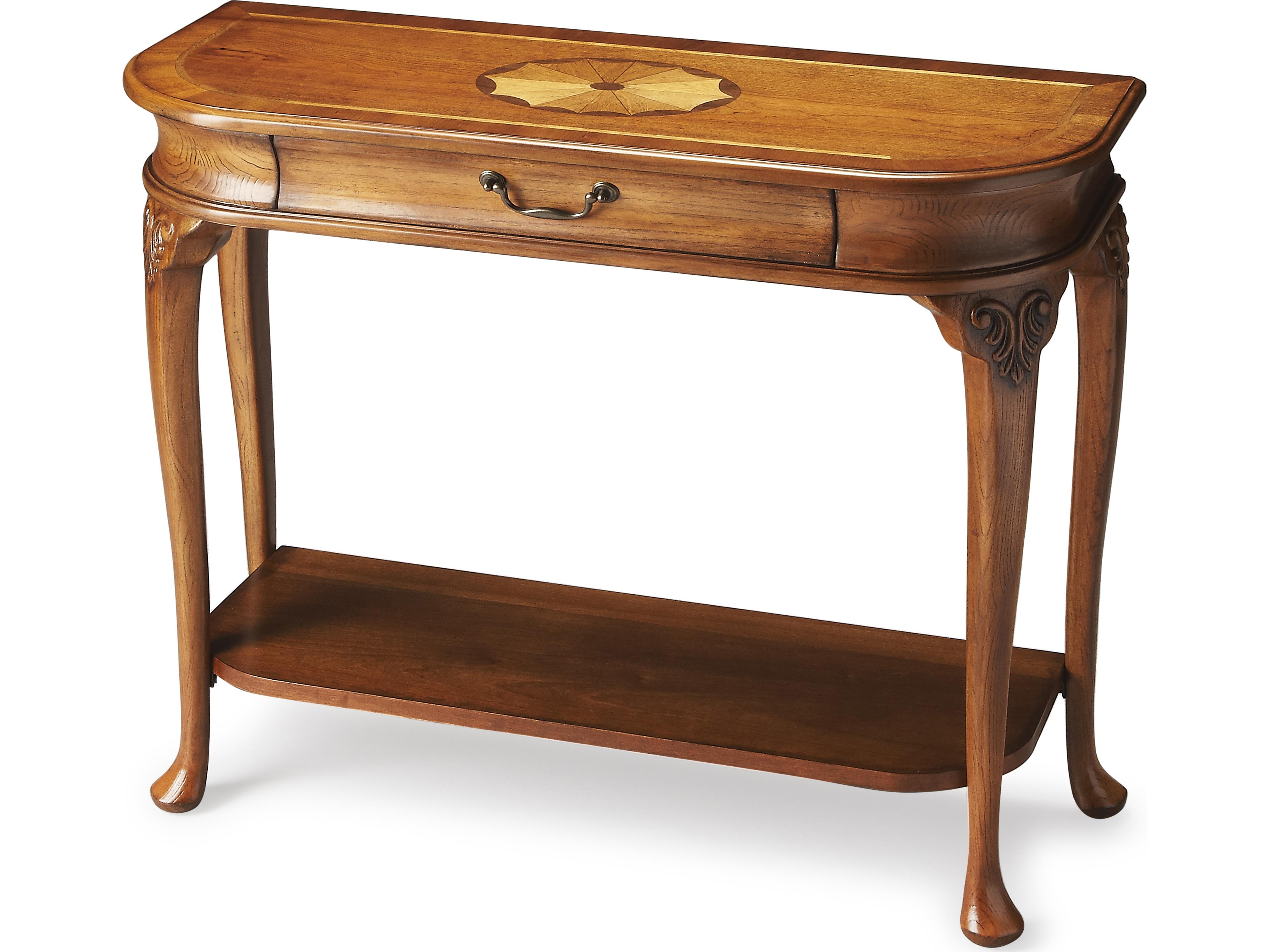Ridgeland Demilune Wood Olive Ash Console Table