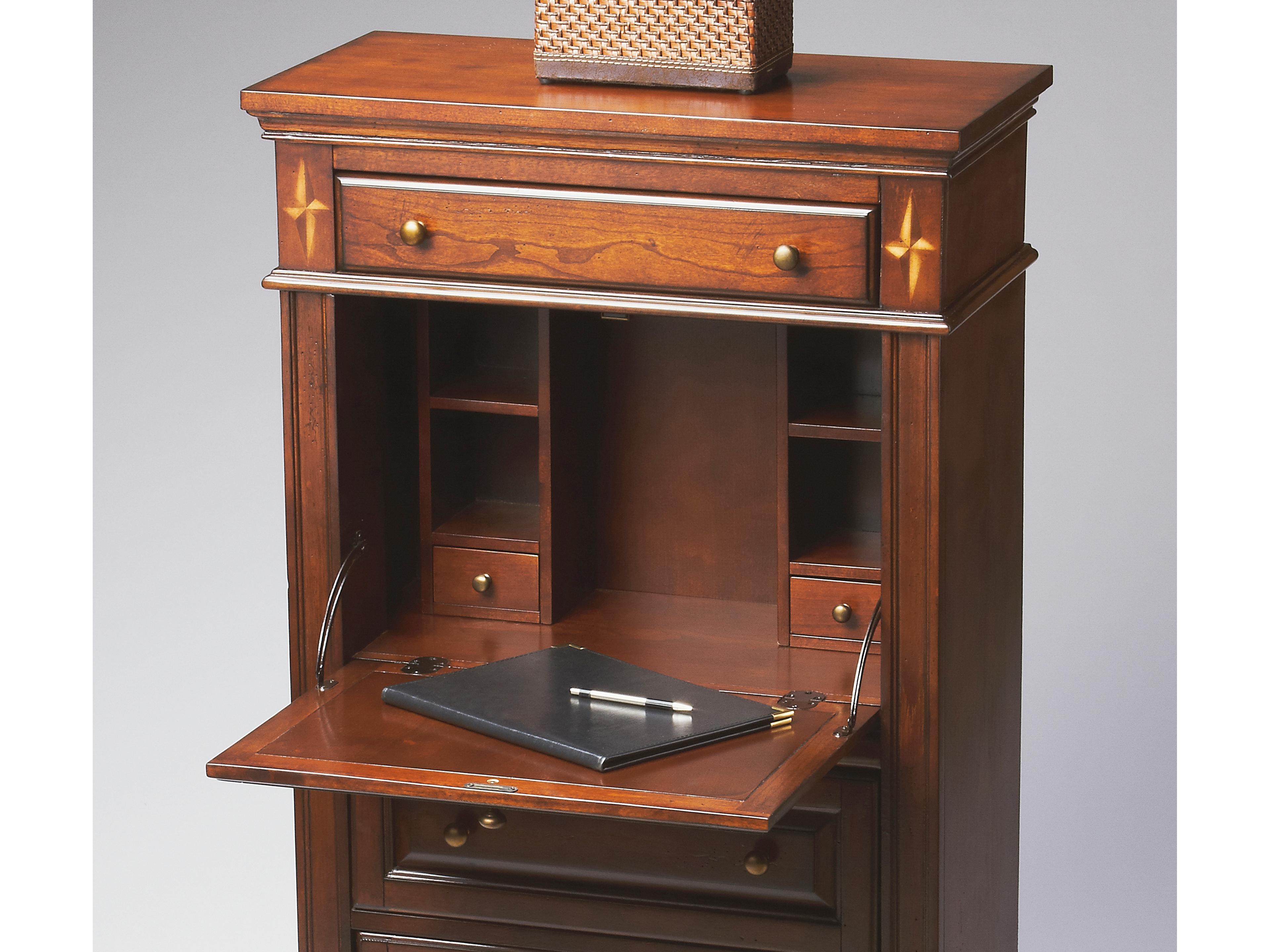 Butler Wordsworth Cherry Brown Rubberwood Secretary Desk