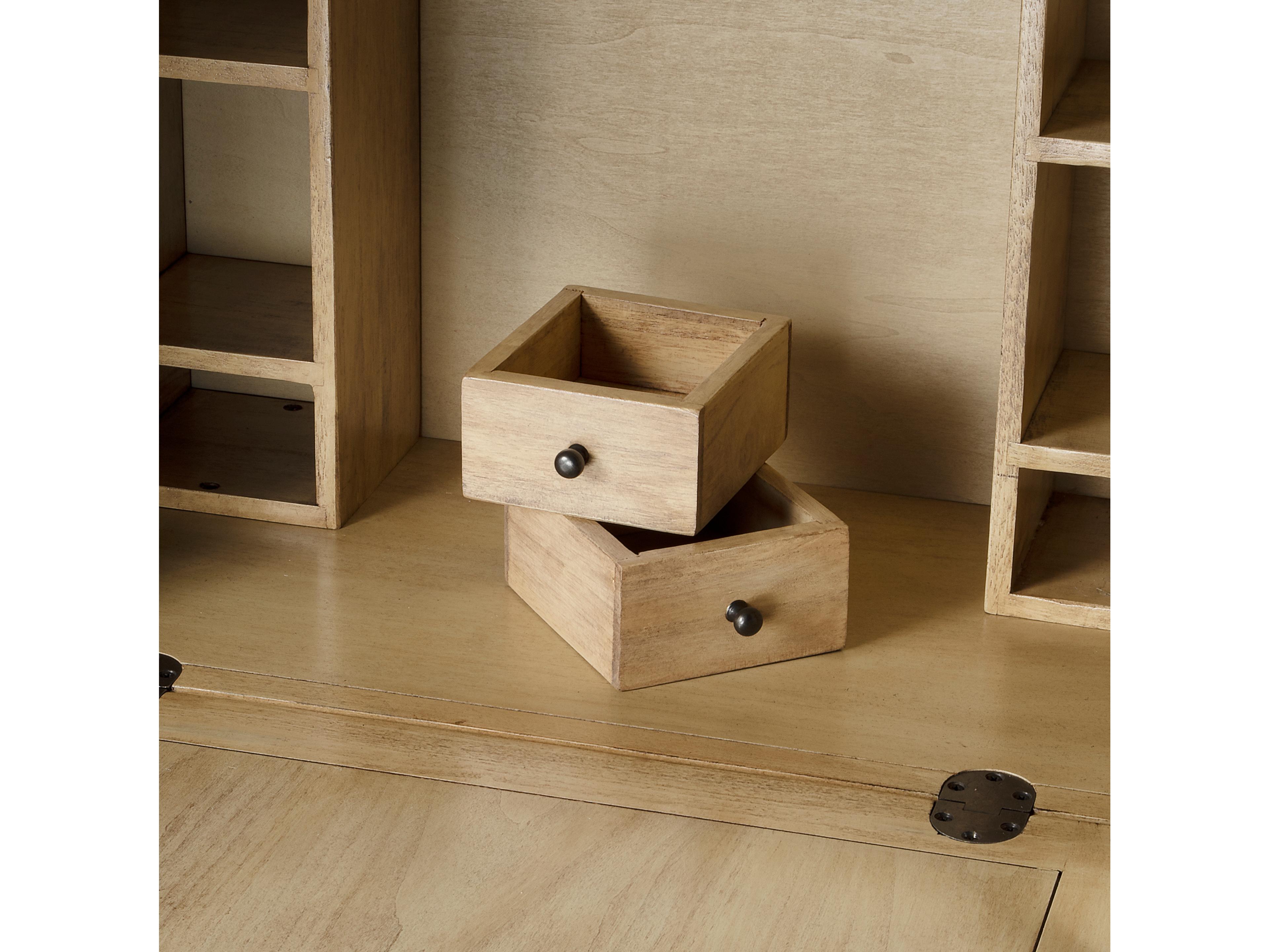 Butler Wordsworth Antique Beige Rubberwood Secretary Desk