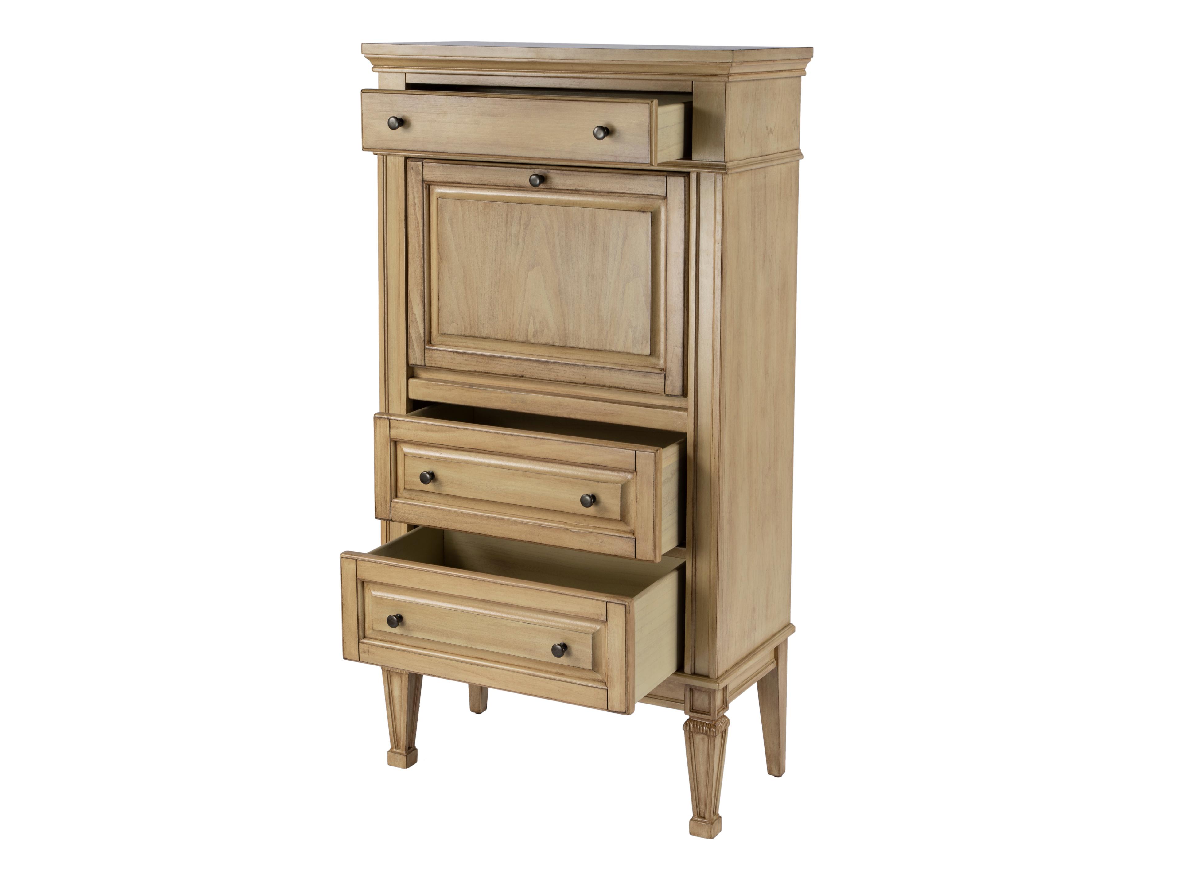 Butler Wordsworth Antique Beige Rubberwood Secretary Desk