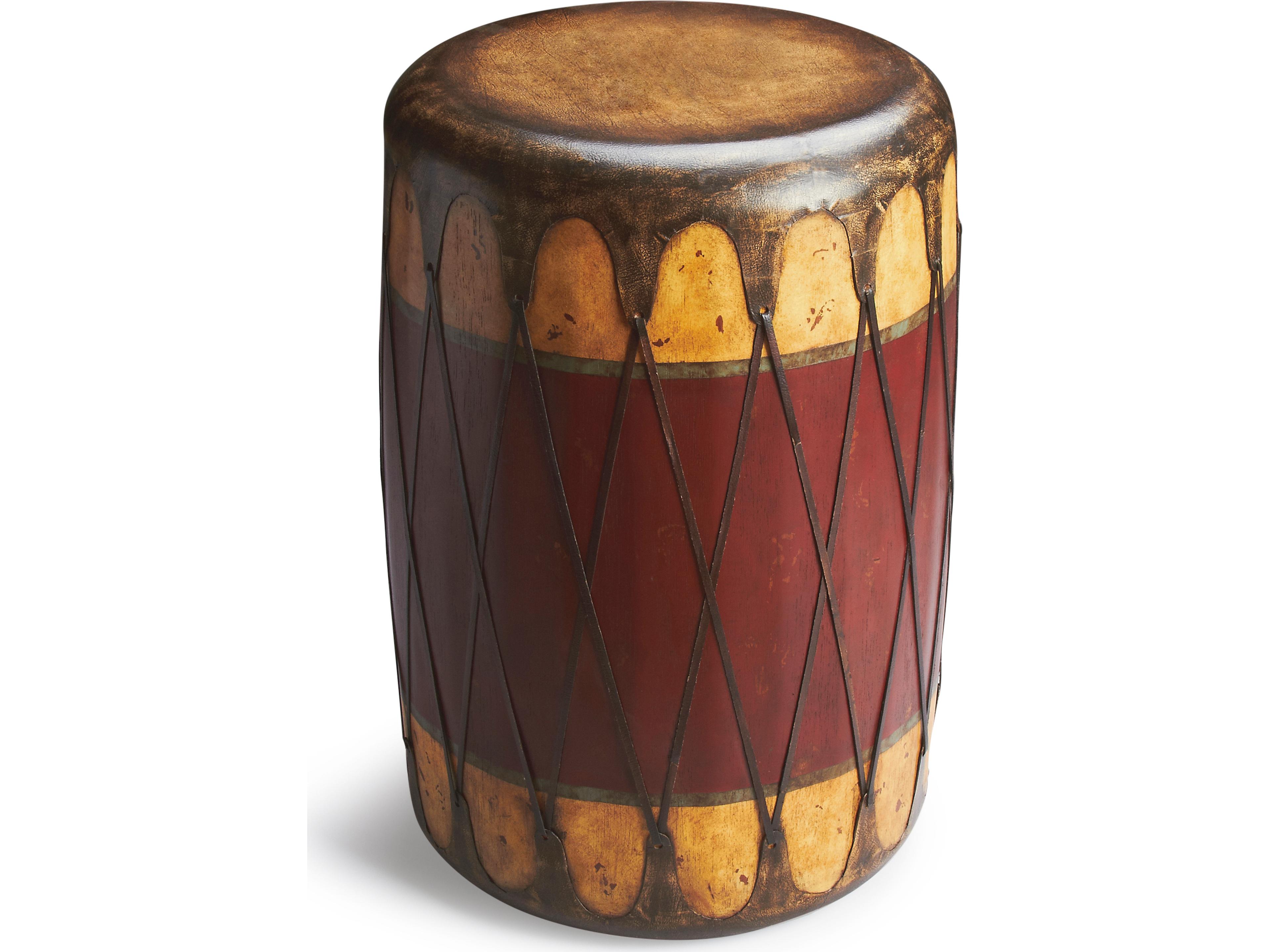 Navajo Round Leather Mountain Lodge End Table
