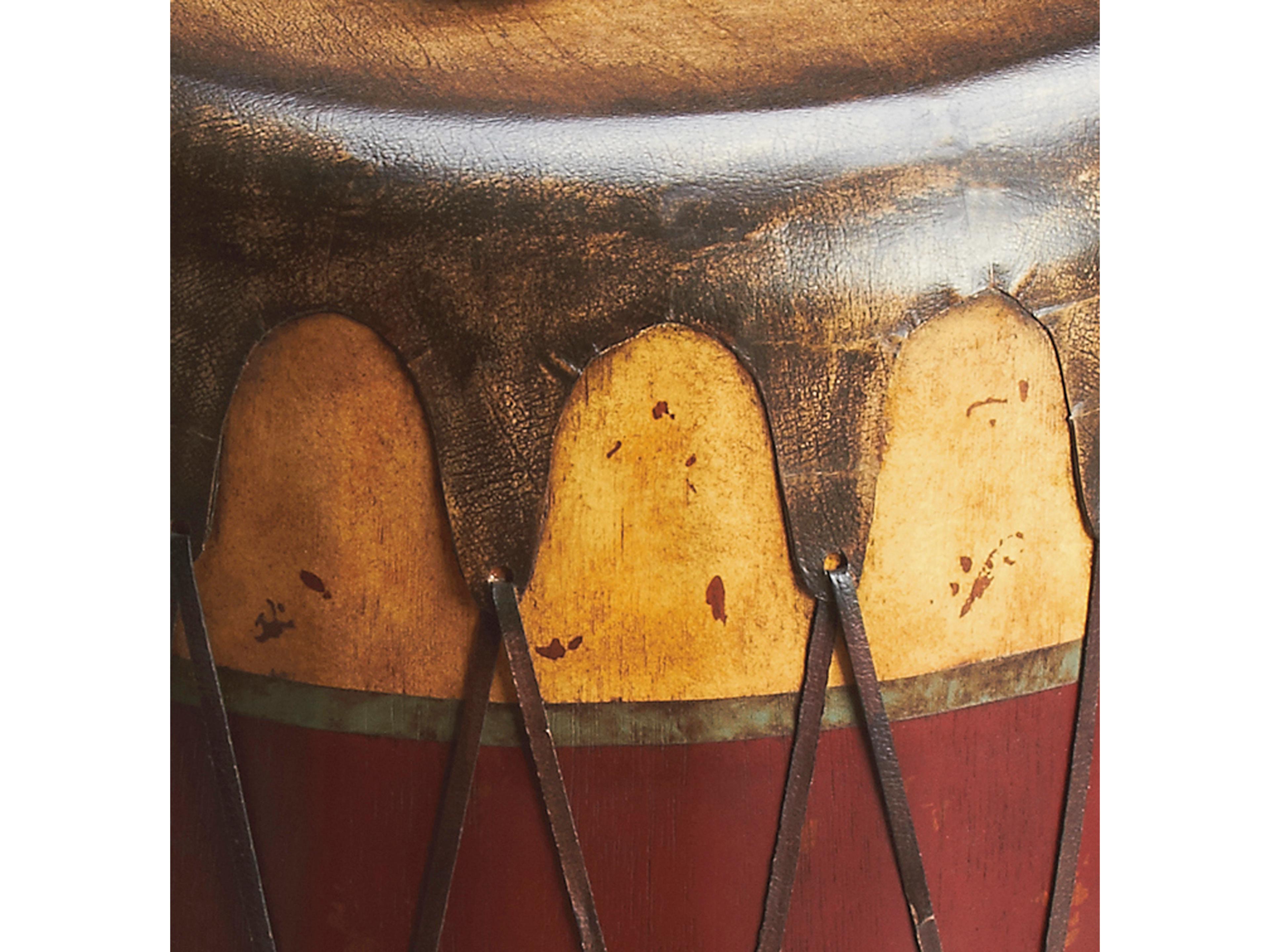 Butler Navajo Round Leather Mountain Lodge End Table