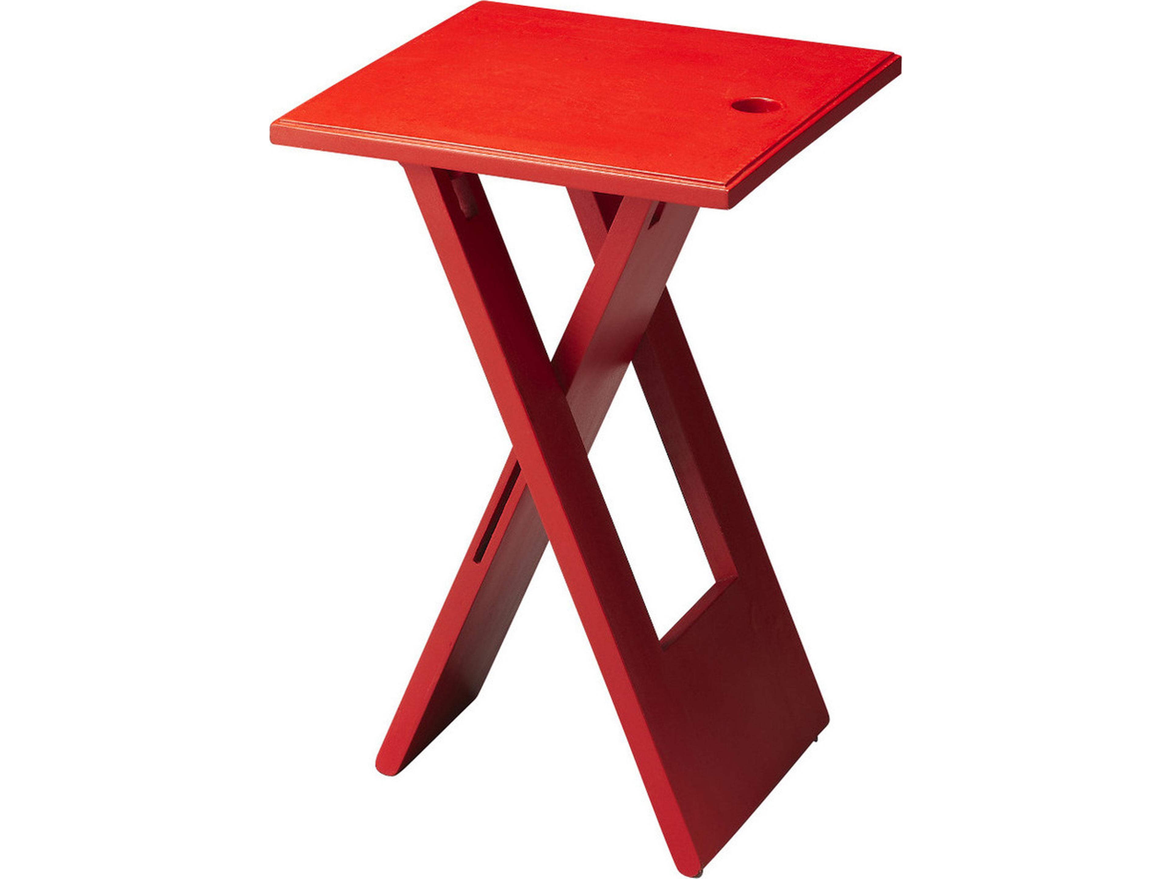 Hammond Square Wood Red End Table