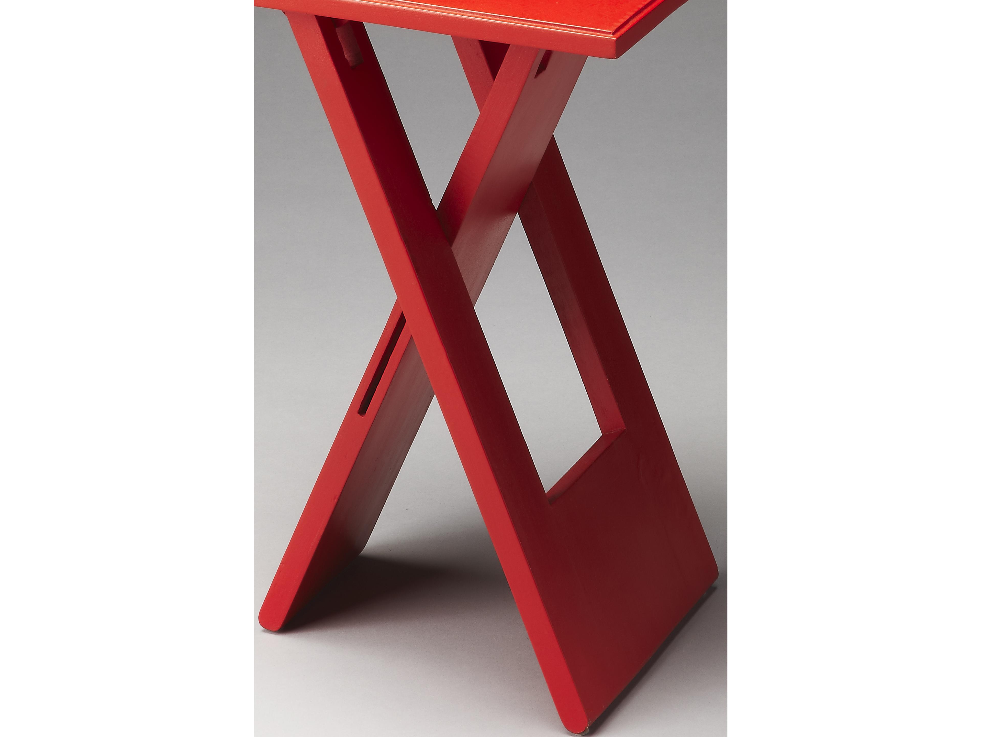 Butler Hammond Square Wood Red End Table