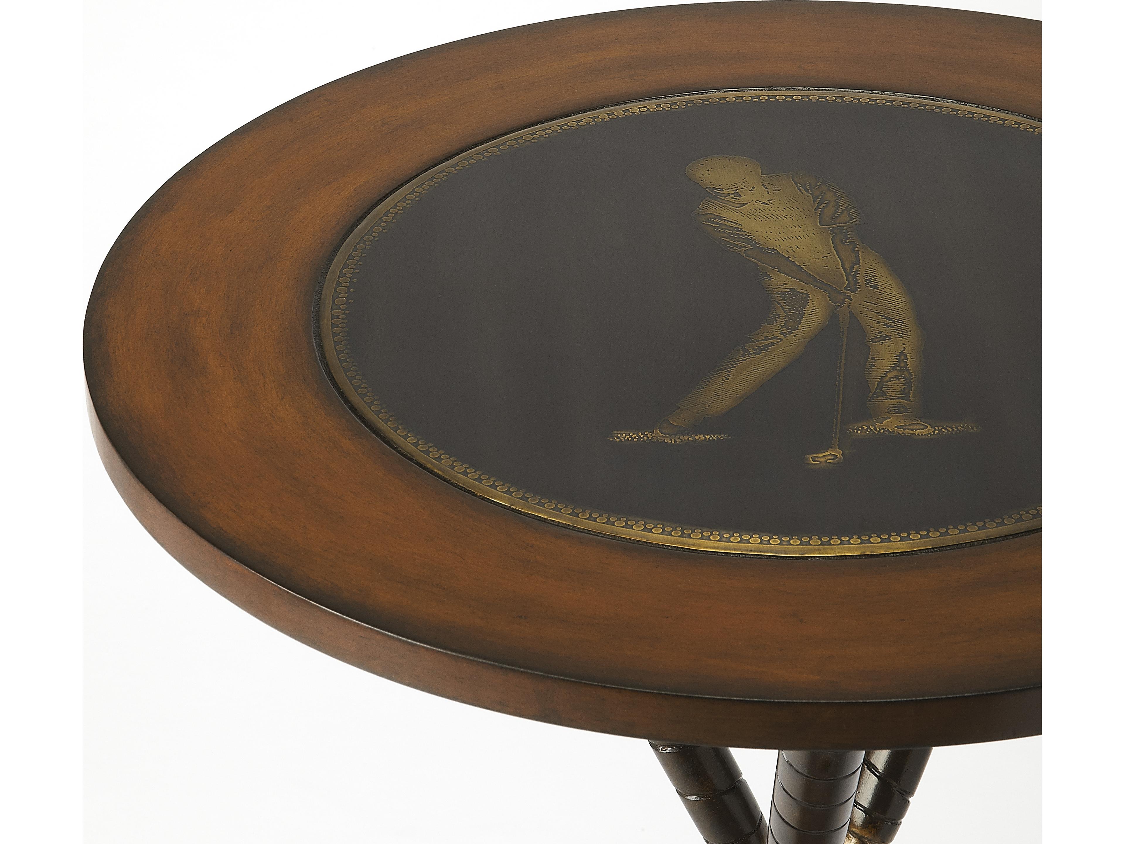 Butler Nineteenth Hole Round Wood Heritage End Table