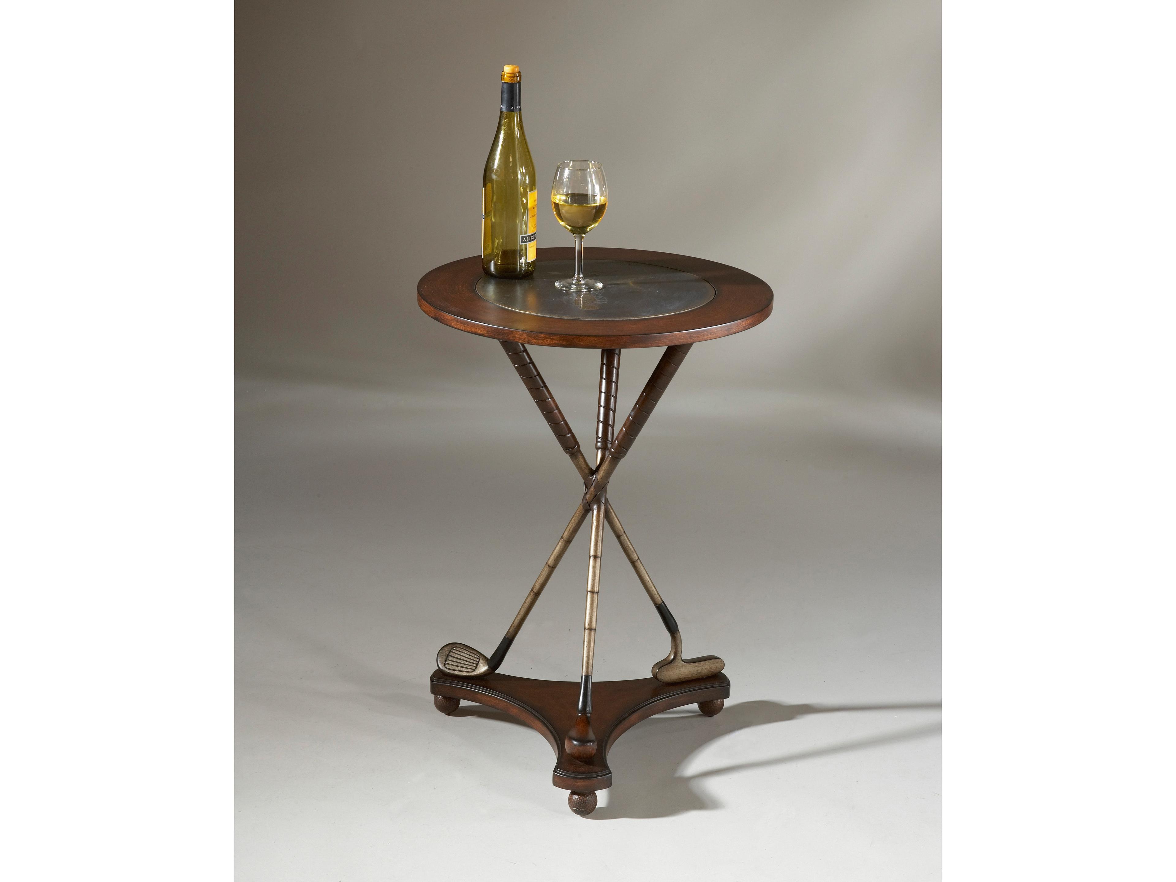 Butler Nineteenth Hole Round Wood Heritage End Table