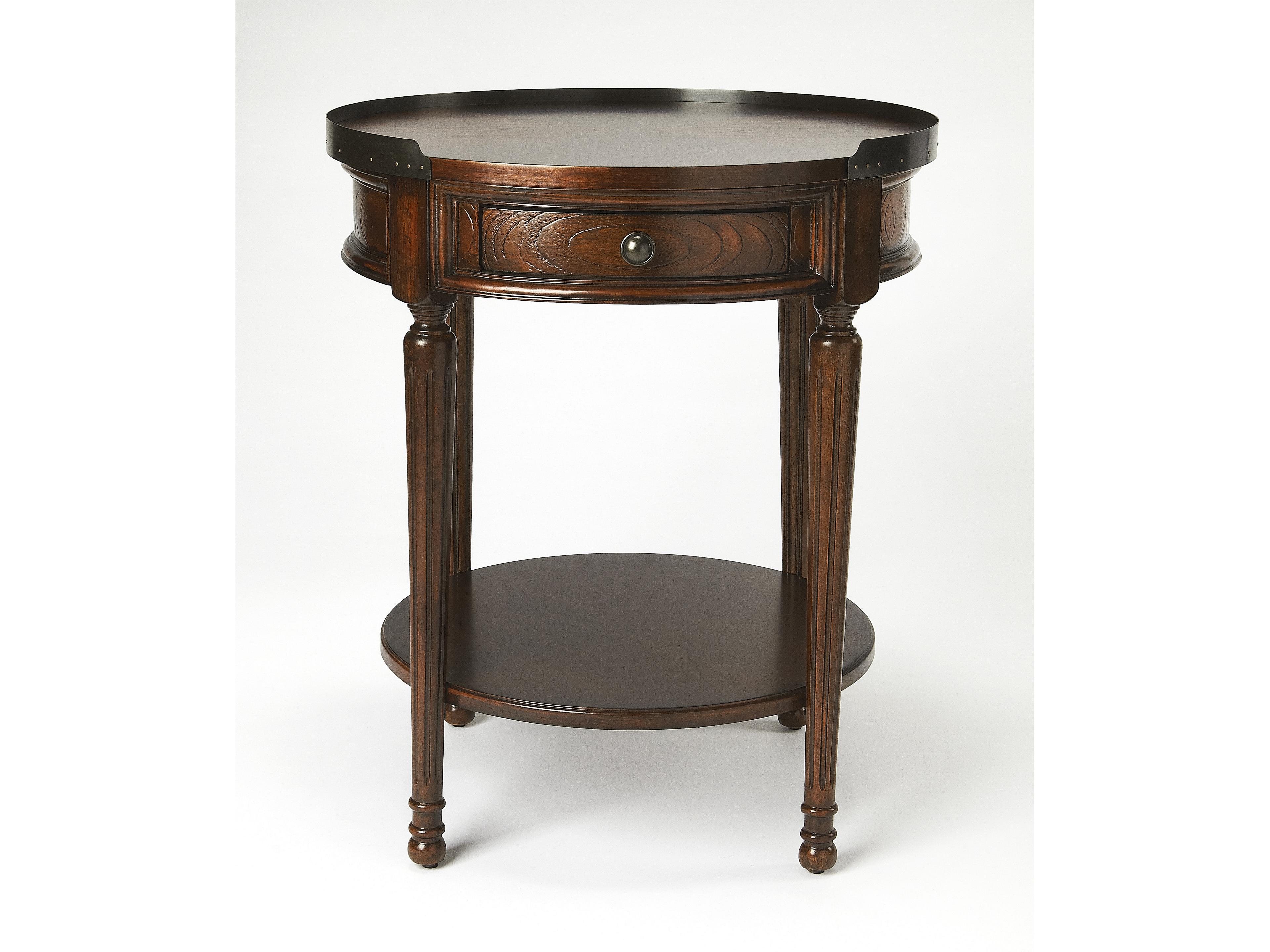 Butler Sampson Round Wood Cherry End Table
