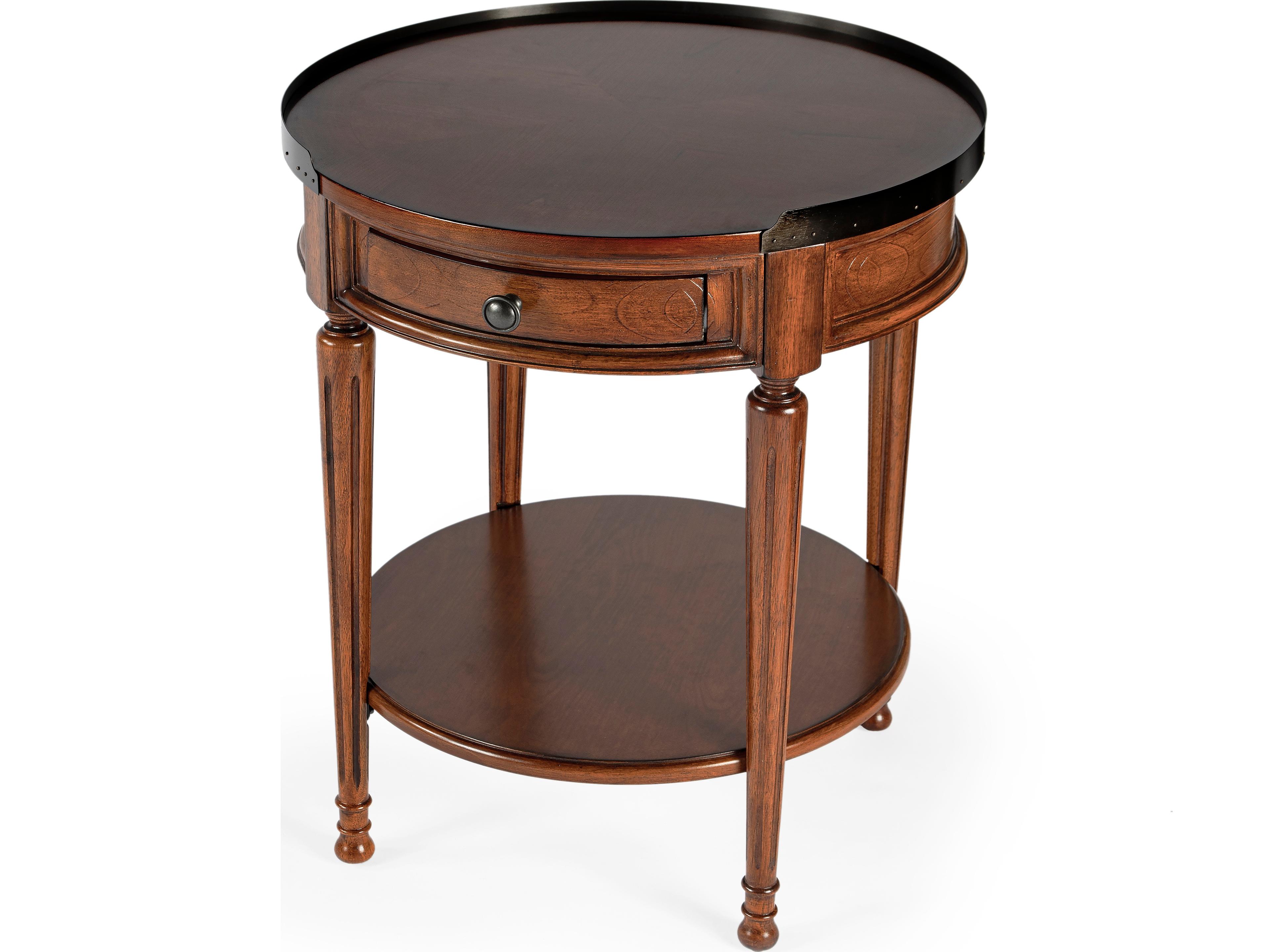 Butler Sampson Round Wood Olive Ash End Table