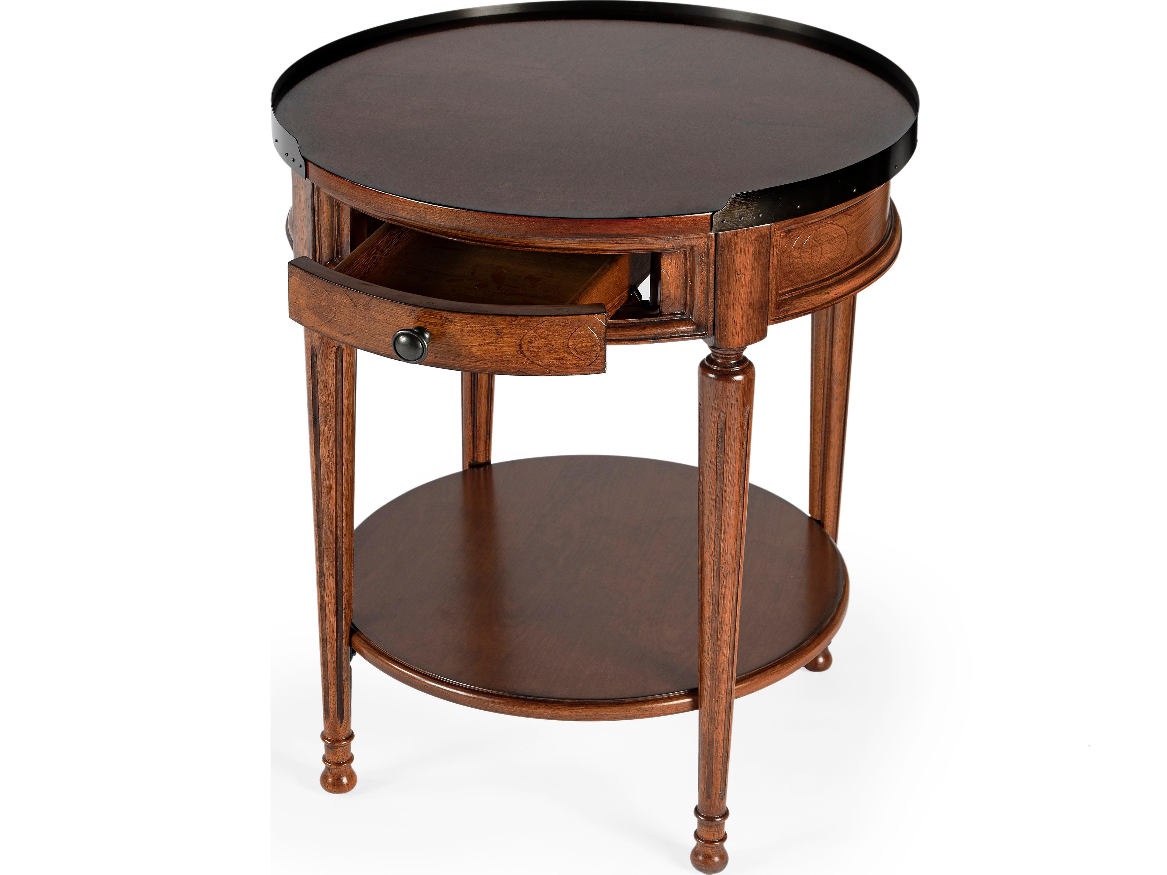 Butler Sampson Round Wood Olive Ash End Table