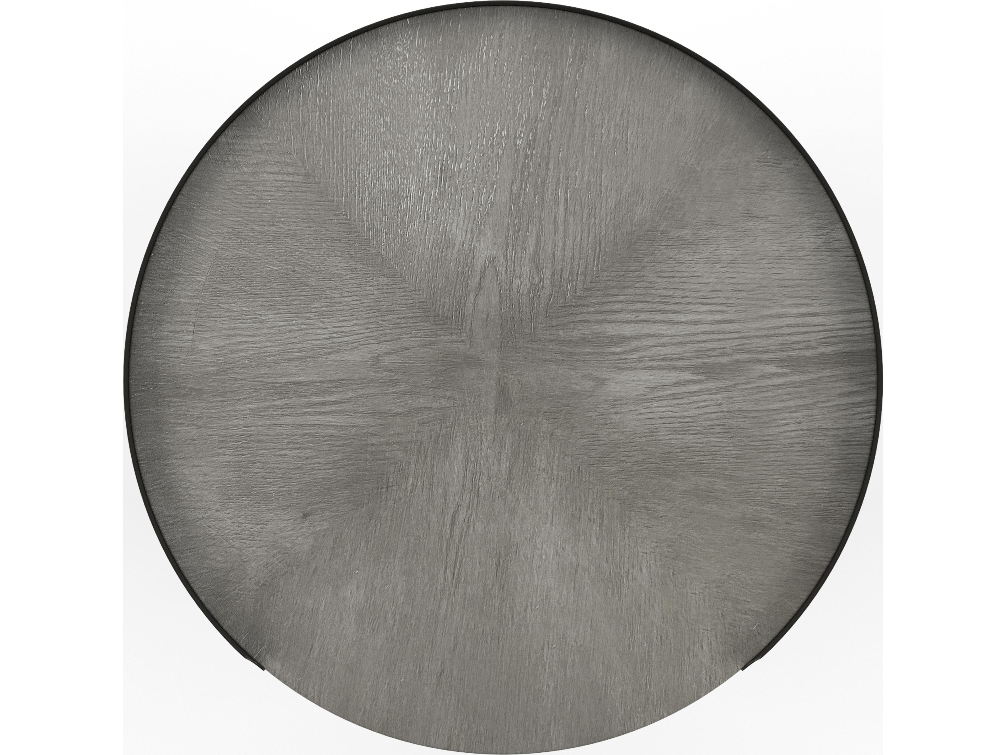 Butler Sampson Round Wood Powder Gray End Table