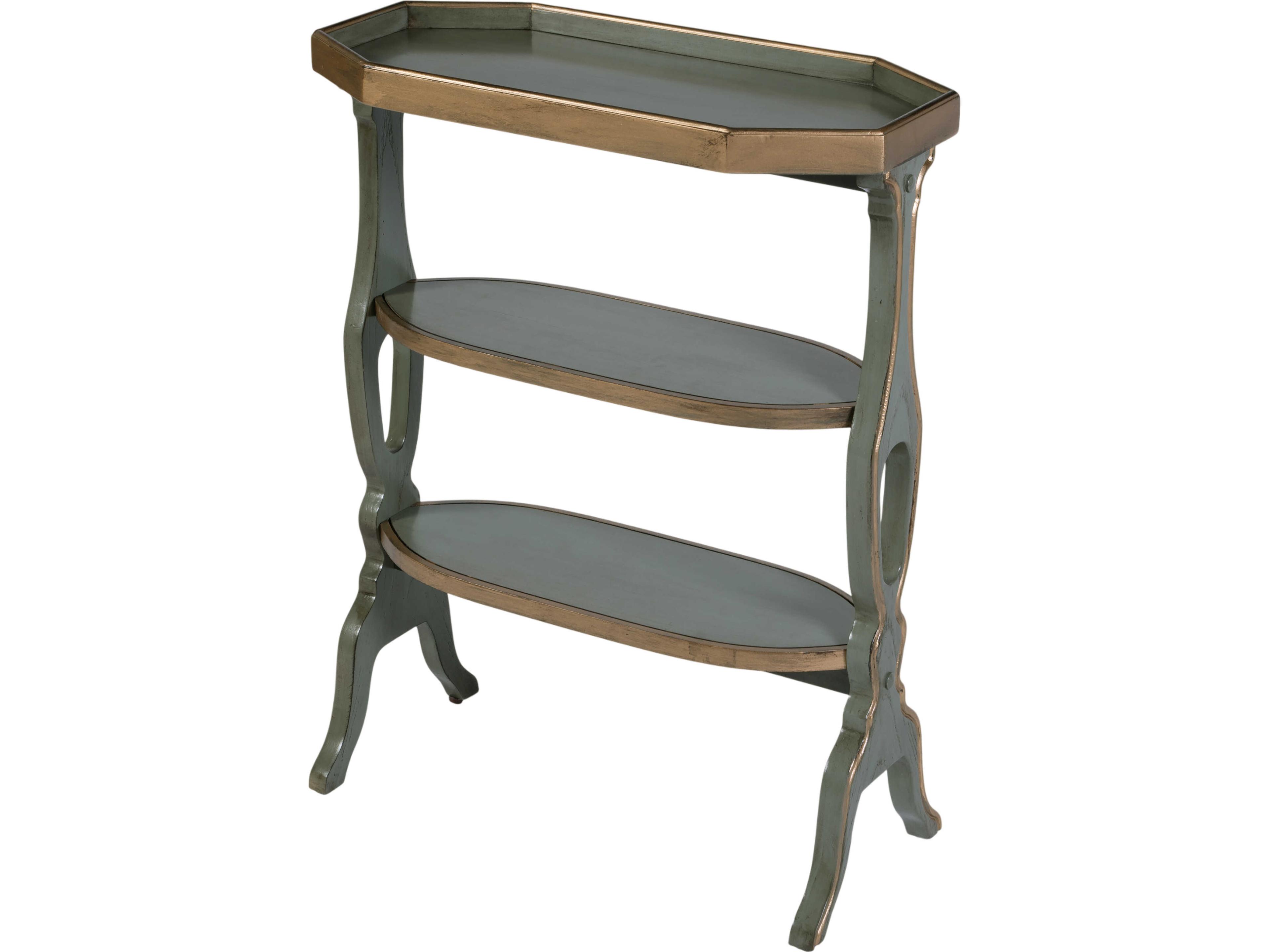 Hadley Octagon Wood Pastel Sage Green End Table