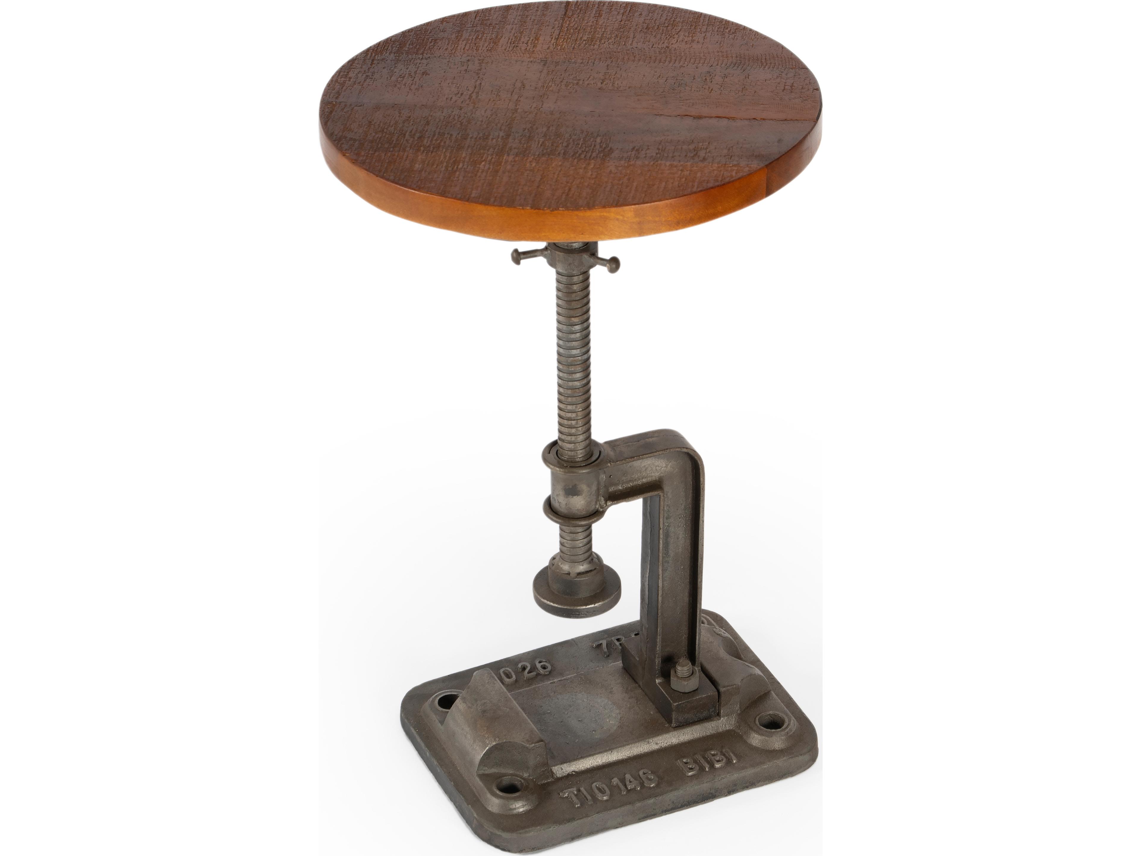 Ellis Round Wood Metalworks End Table
