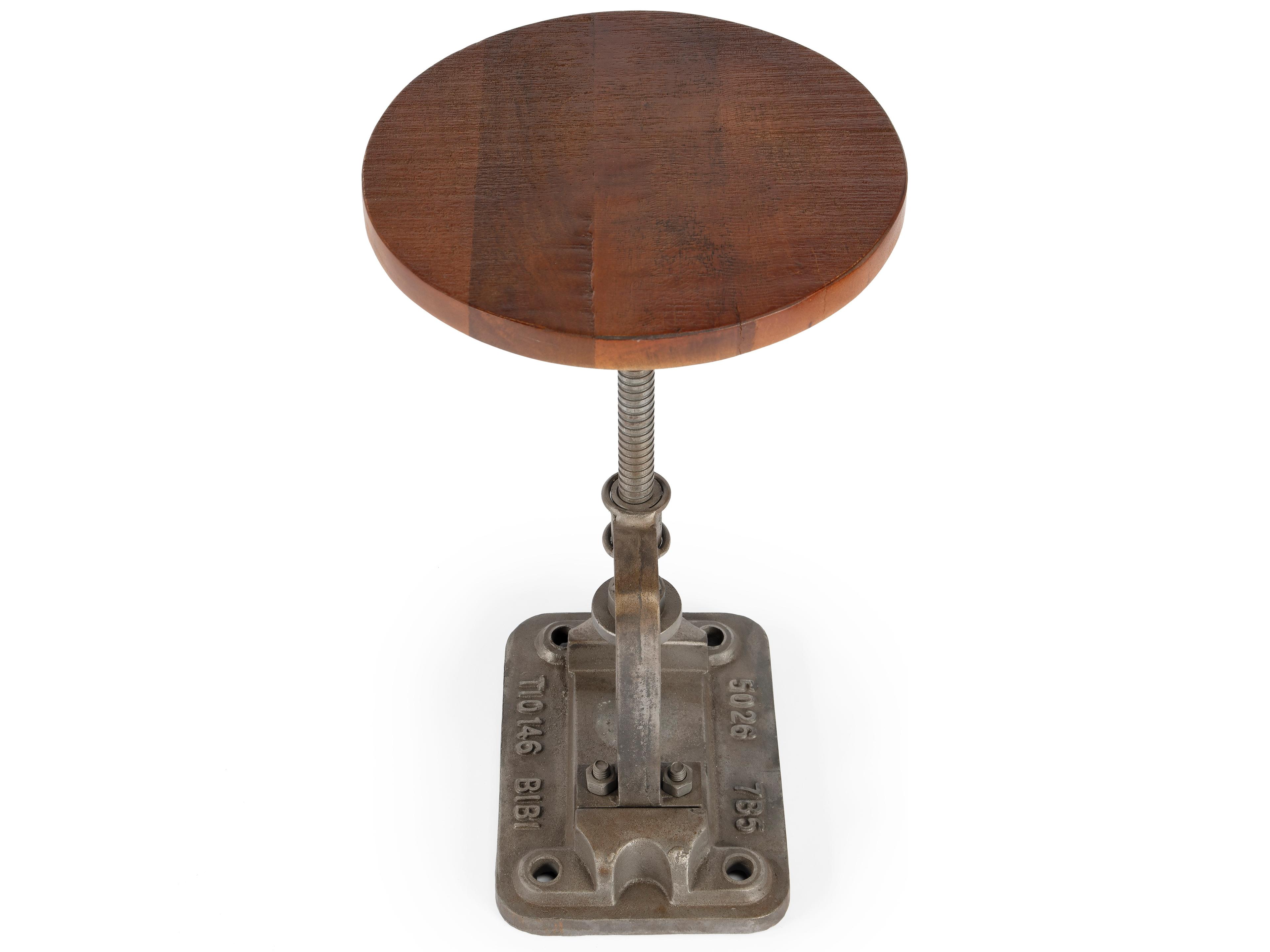 Butler Ellis Round Wood Metalworks End Table