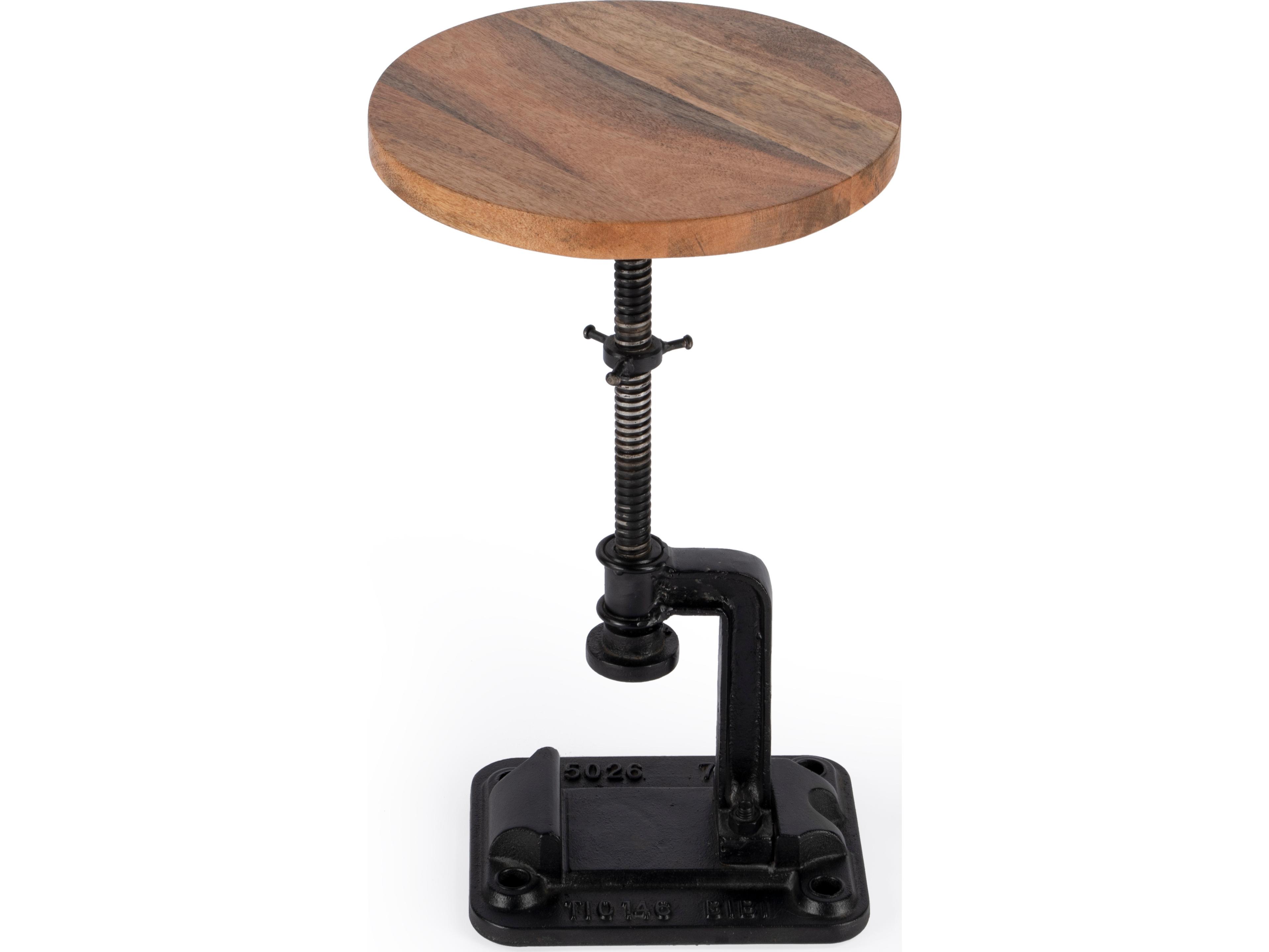 Butler Ellis Round Wood Metalworks End Table