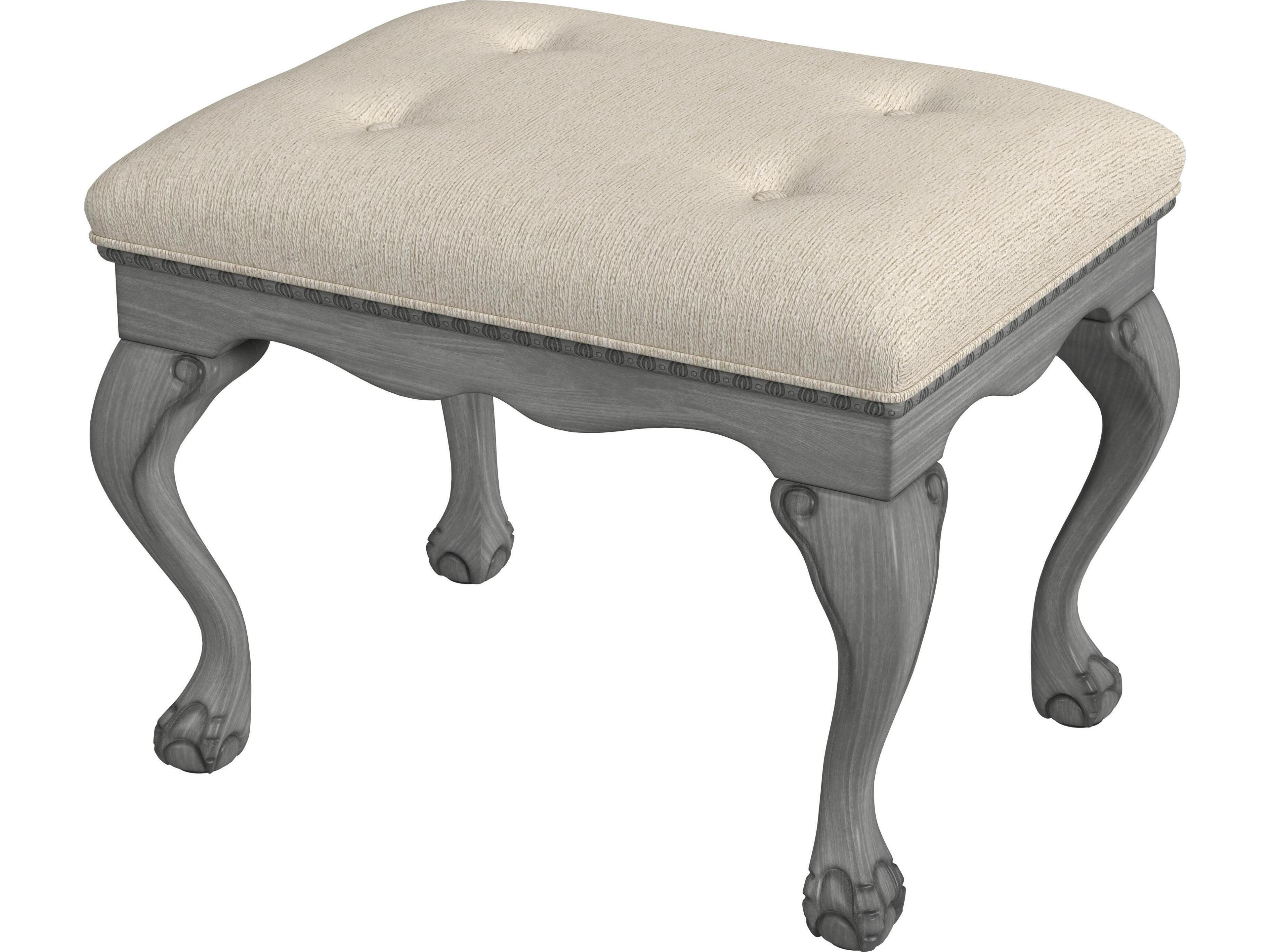 Ashford Powder Gray Upholstered Vanity Stool