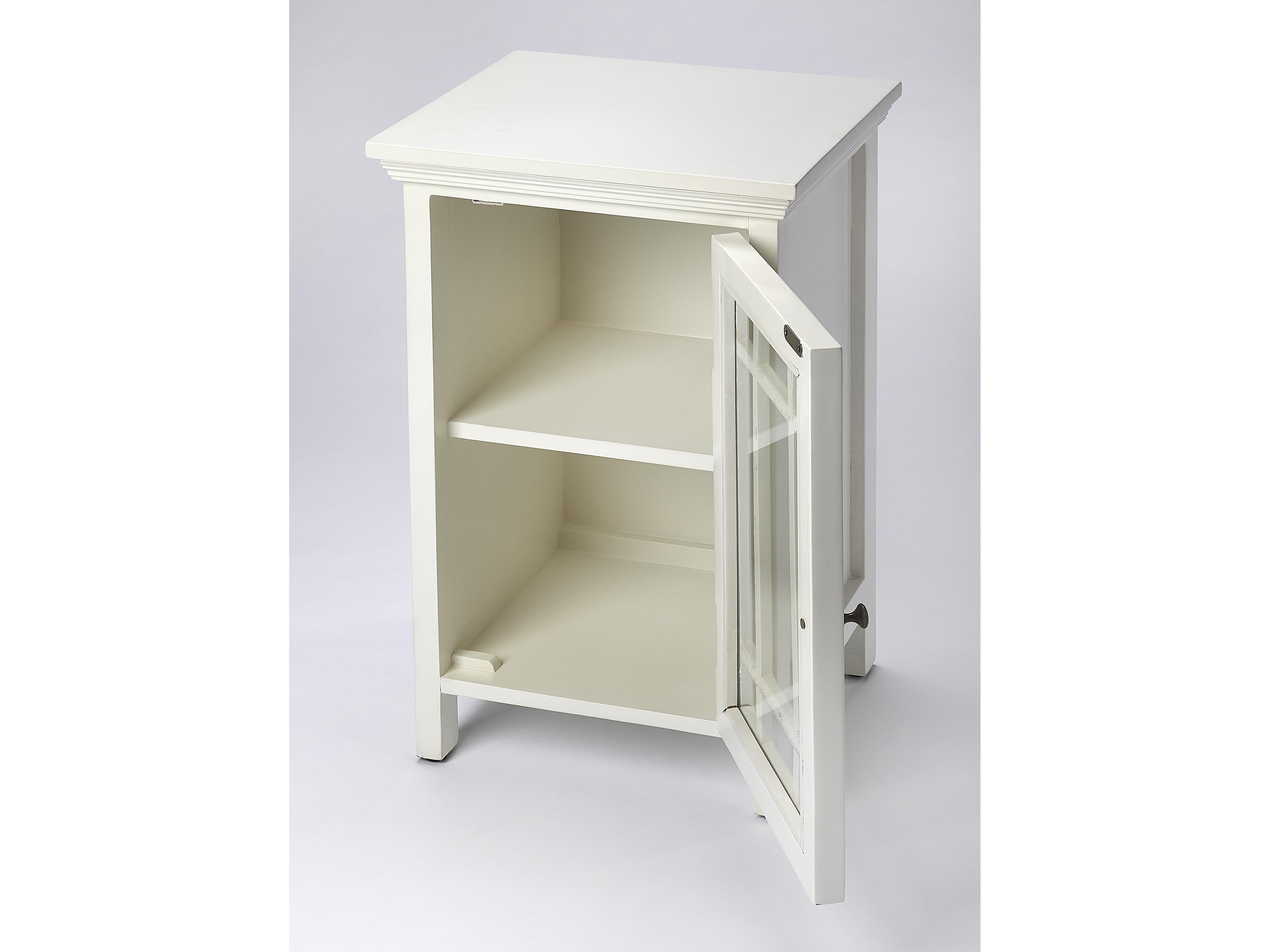 Butler Baxter Smooth White Mango Wood Accent Cabinet