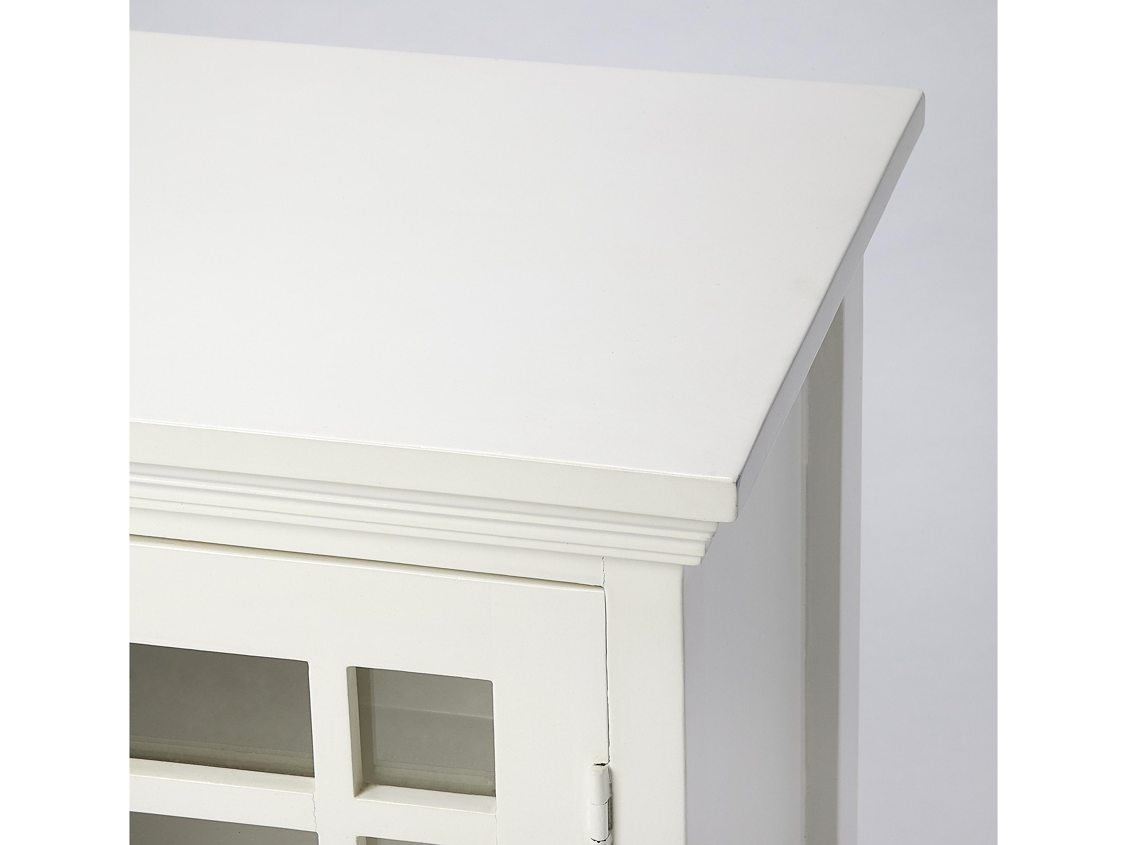 Butler Baxter Smooth White Mango Wood Accent Cabinet