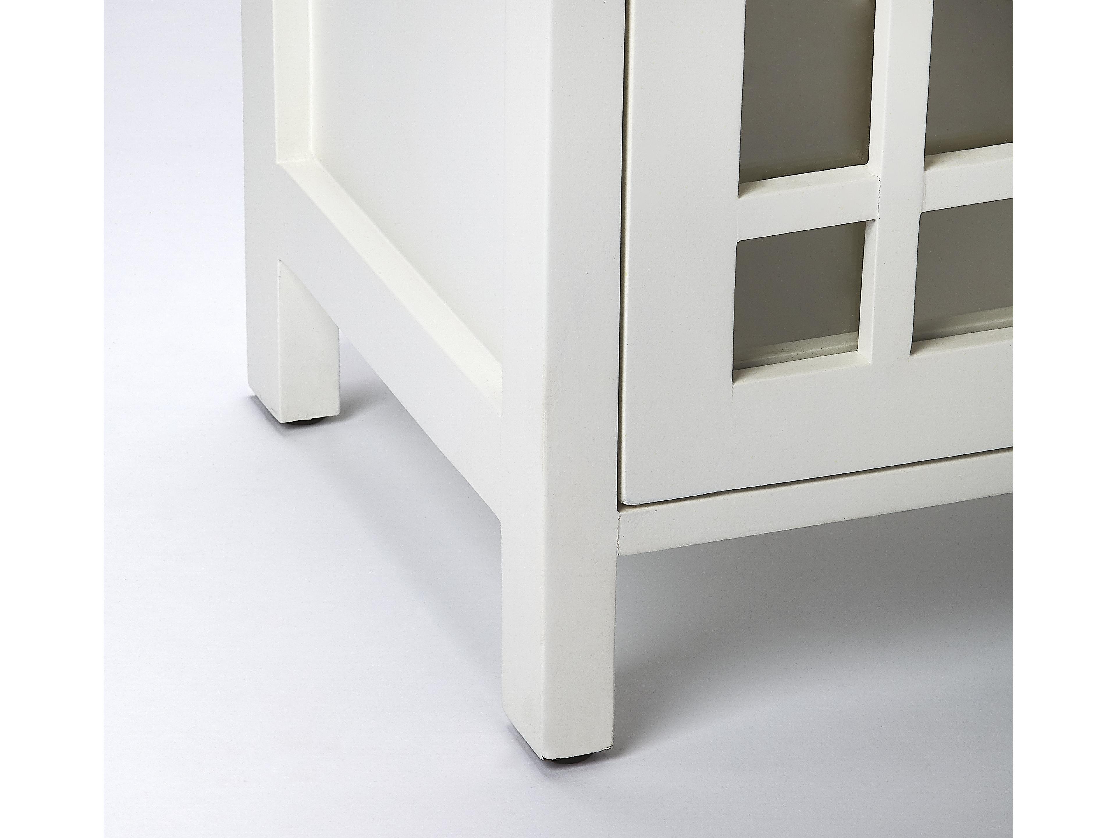 Butler Baxter Smooth White Mango Wood Accent Cabinet