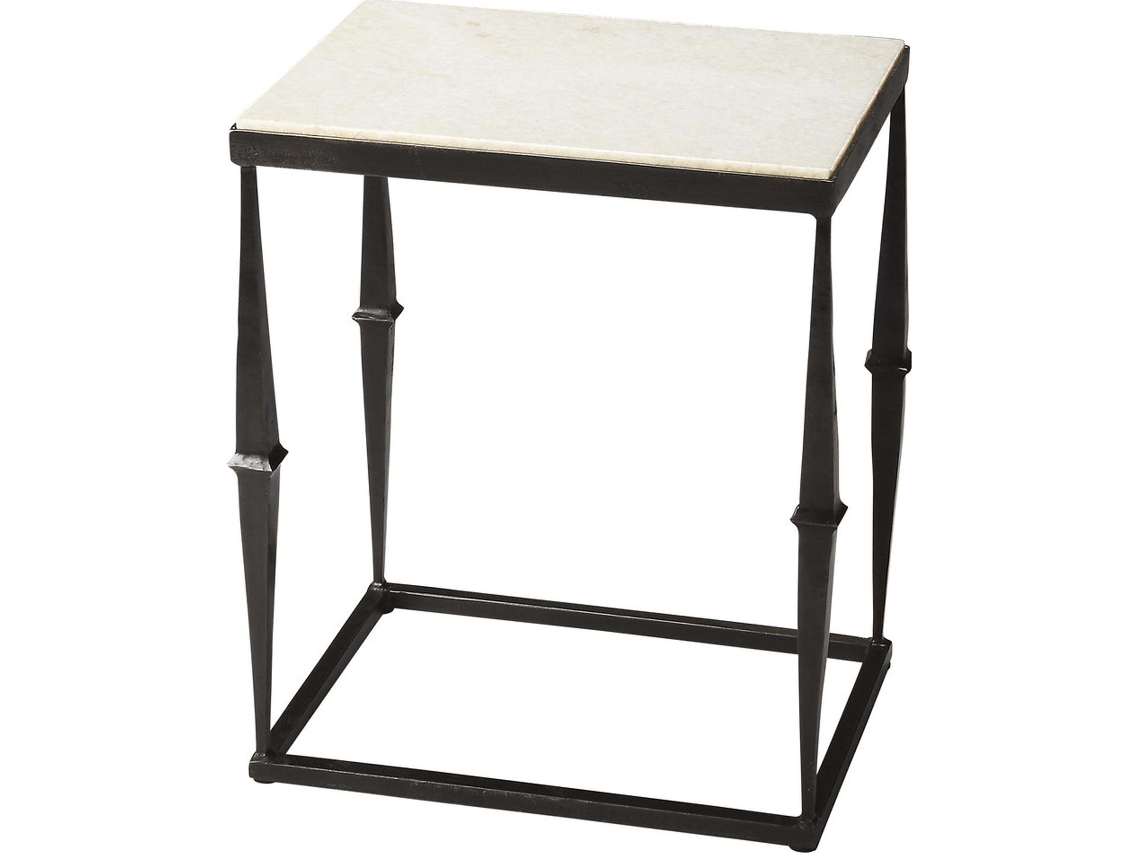 Butler Jacoby Rectangular Marble Metalworks End Table