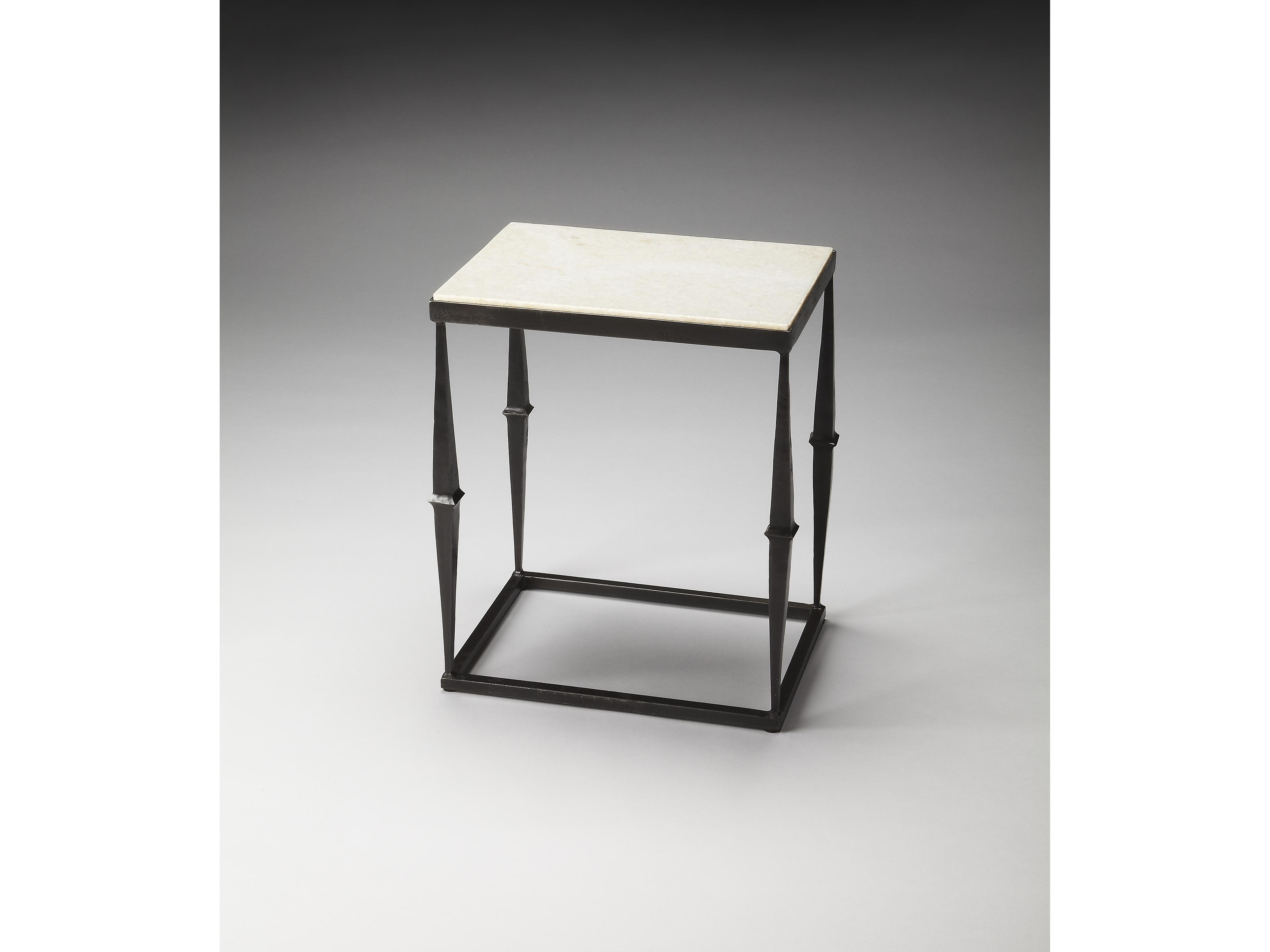 Butler Jacoby Rectangular Marble Metalworks End Table