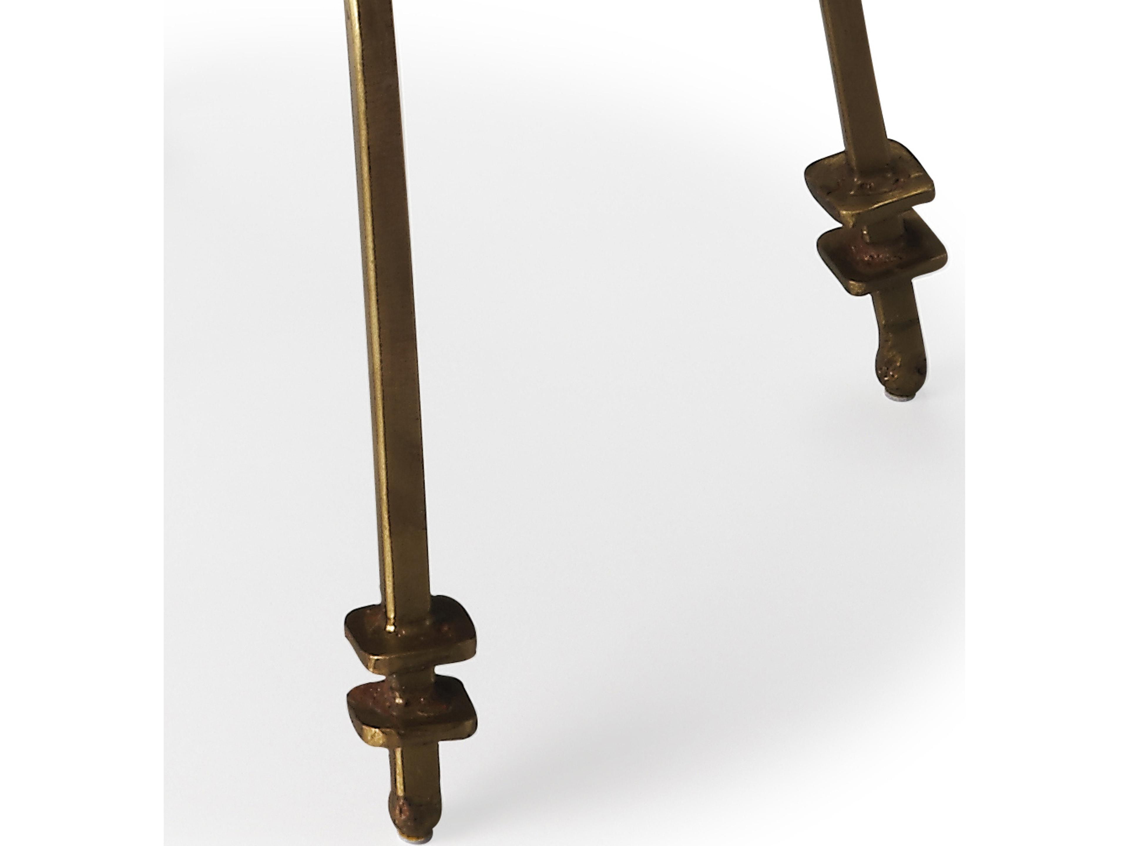 Butler Hager Round Marble Metalworks End Table