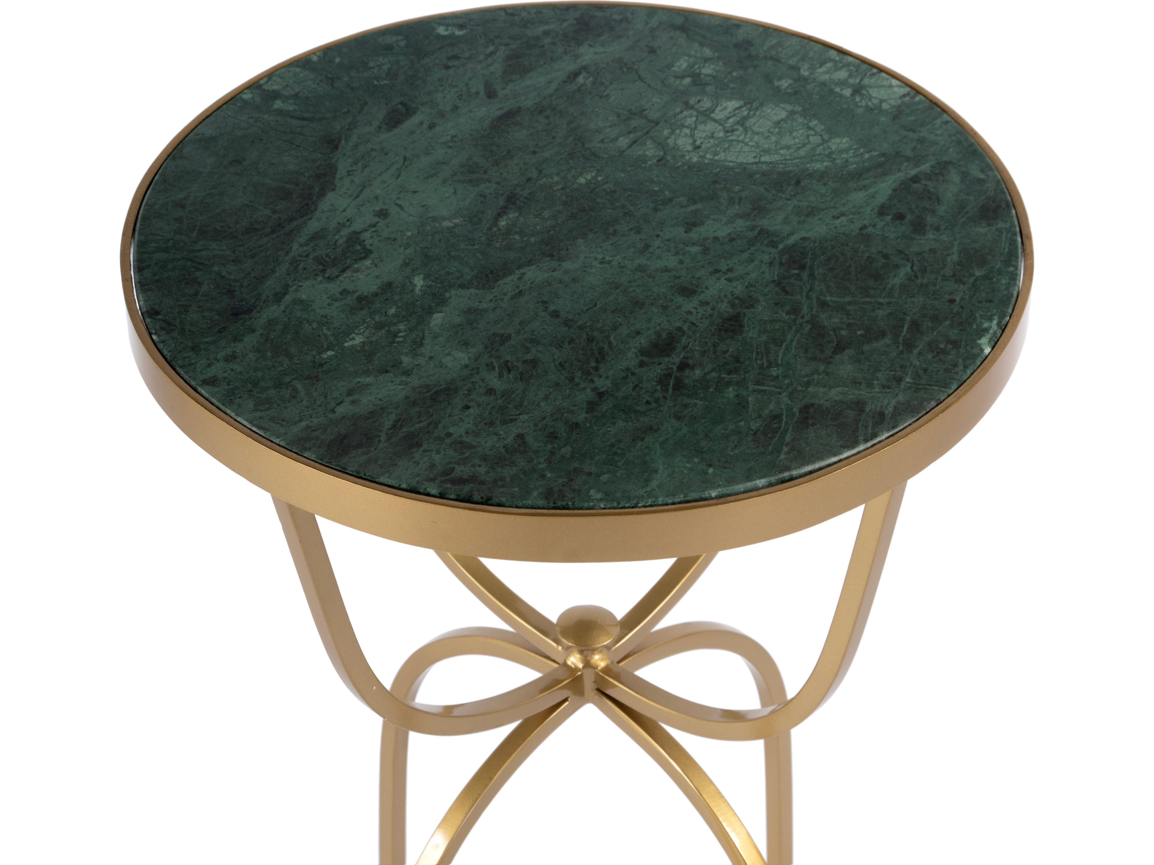 Butler Hager Round Green Marble End Table