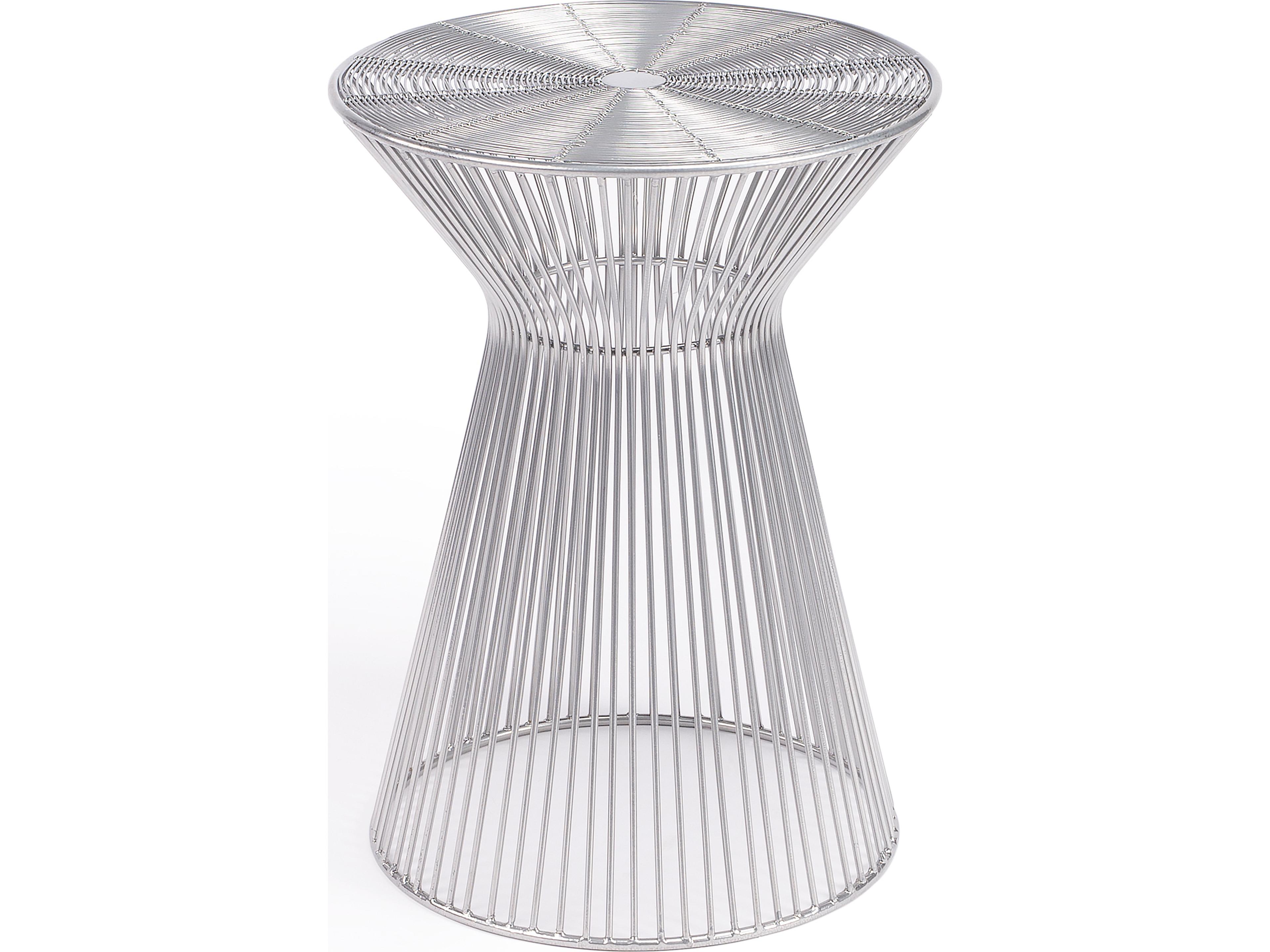 Greeley Round Metal Nickel Plated End Table