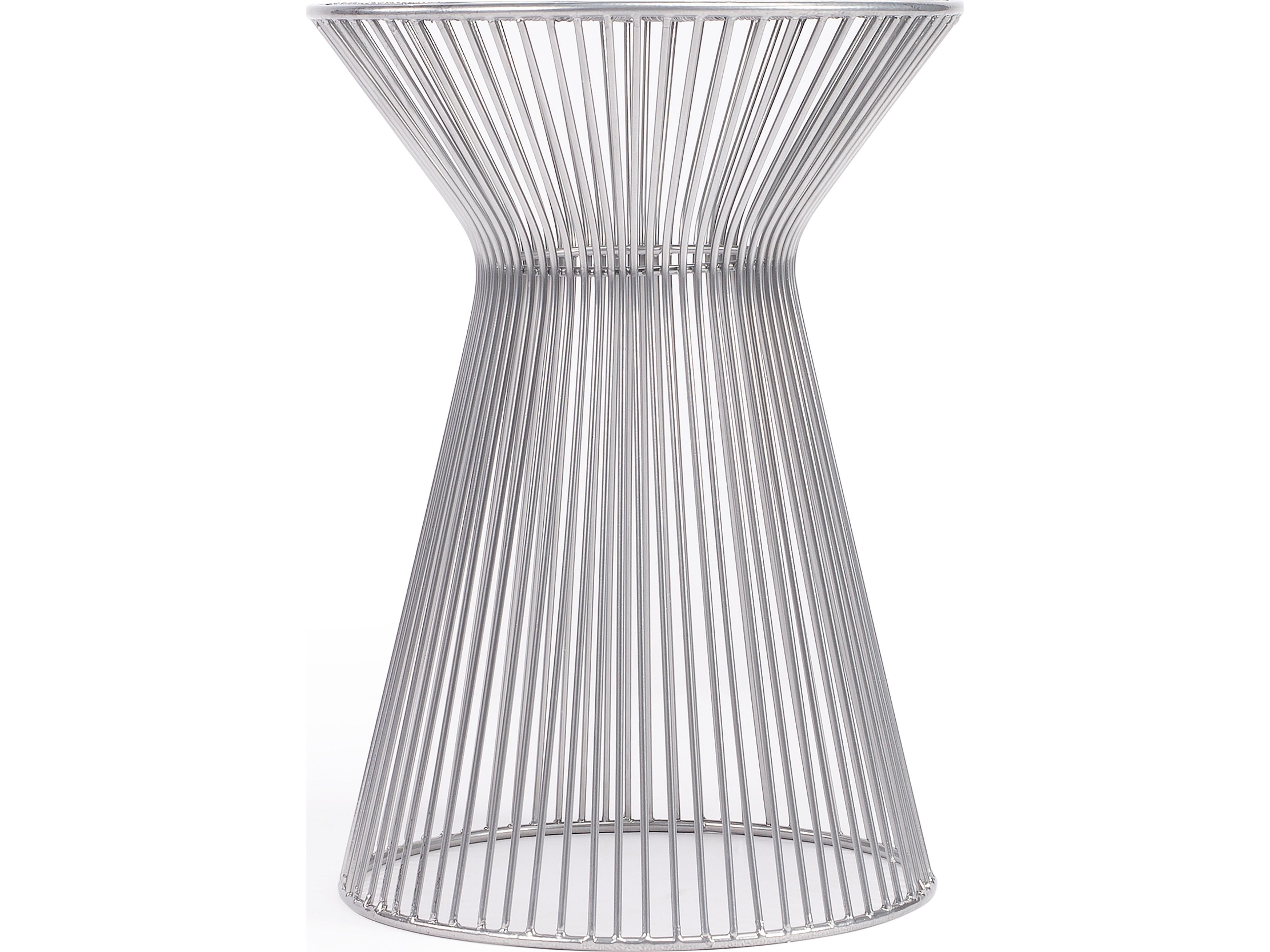 Butler Greeley Round Metal Nickel Plated End Table