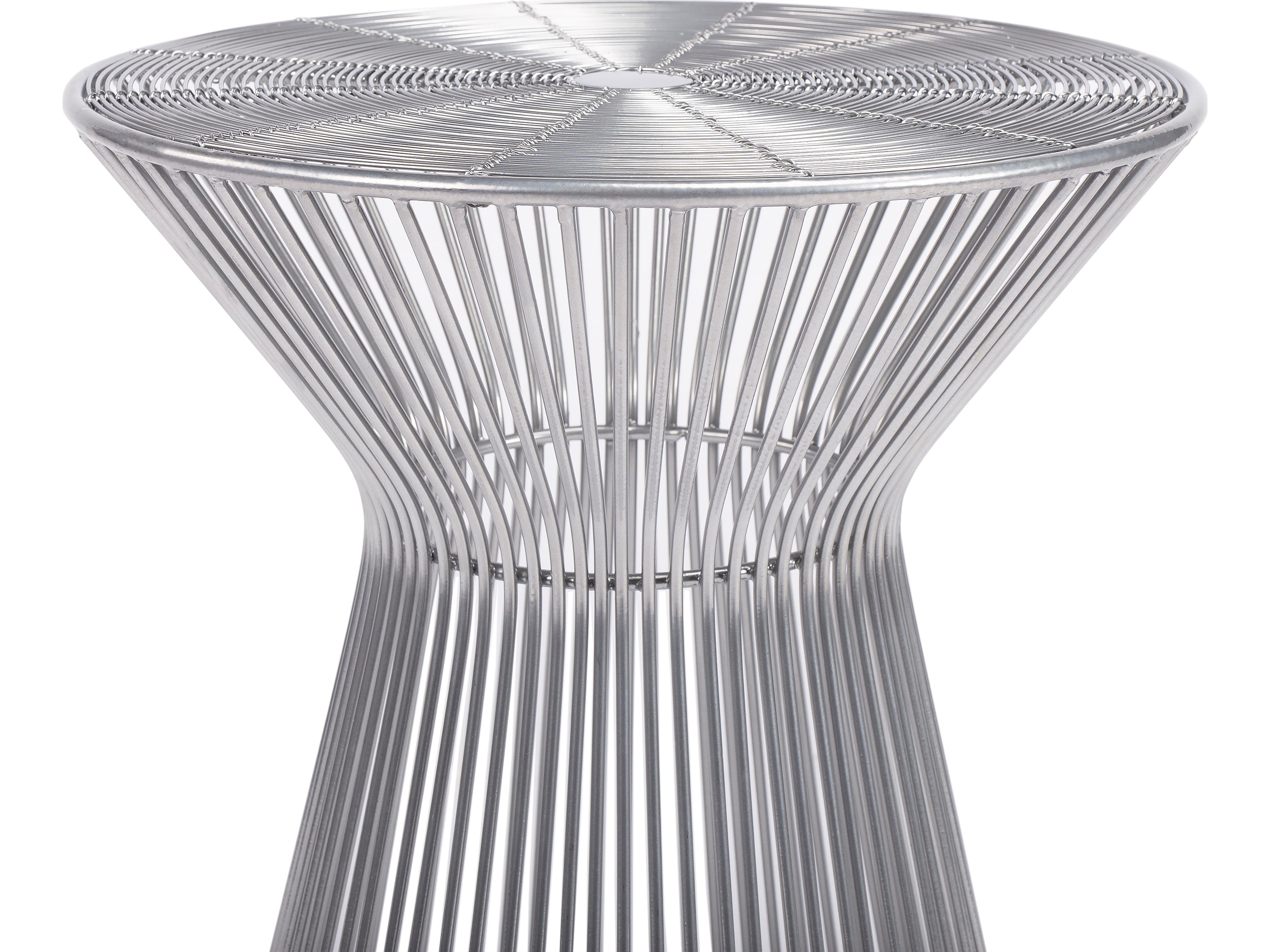 Butler Greeley Round Metal Nickel Plated End Table