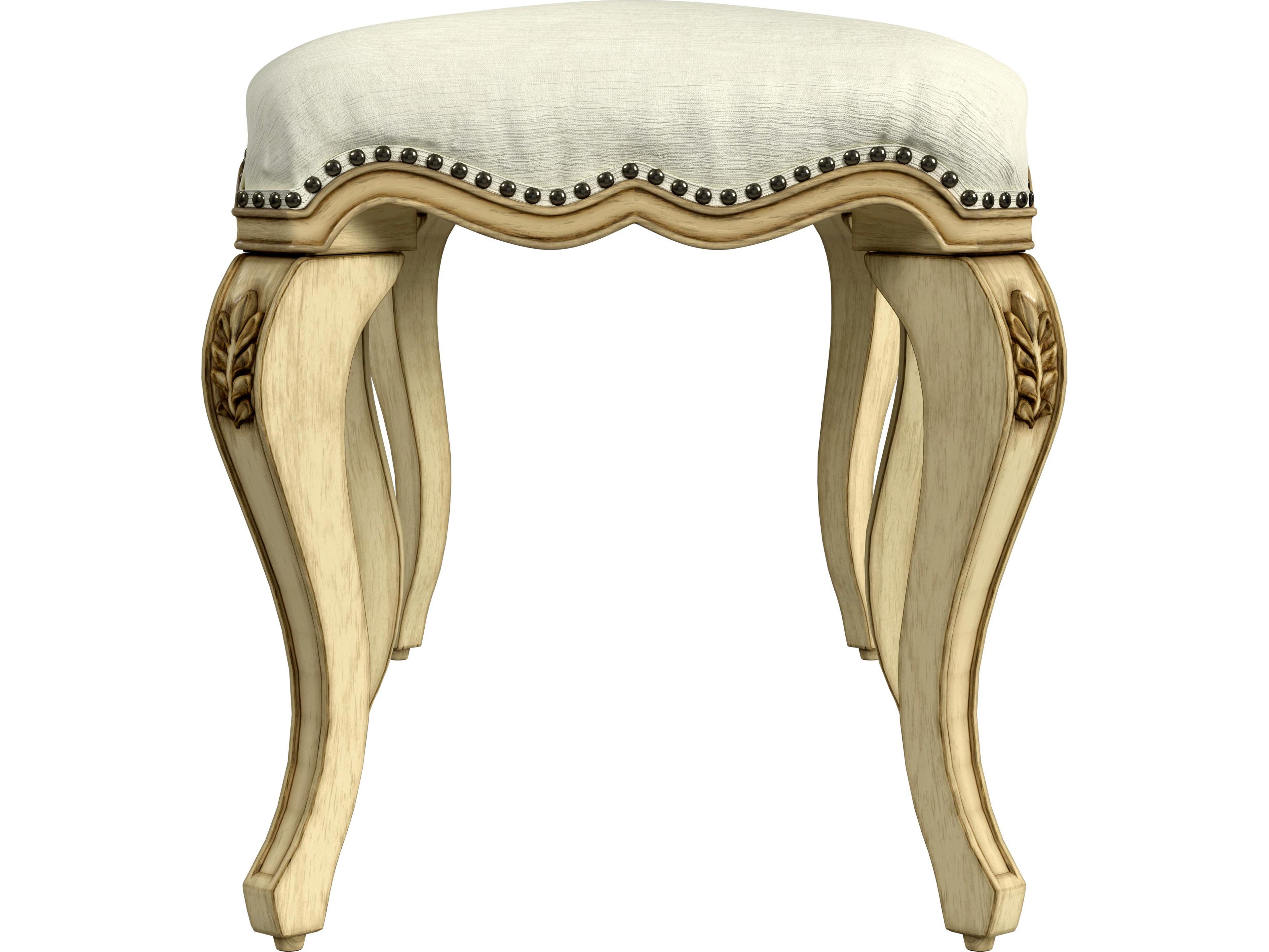 Butler Michelline Antique Beige Upholstered Accent Bench