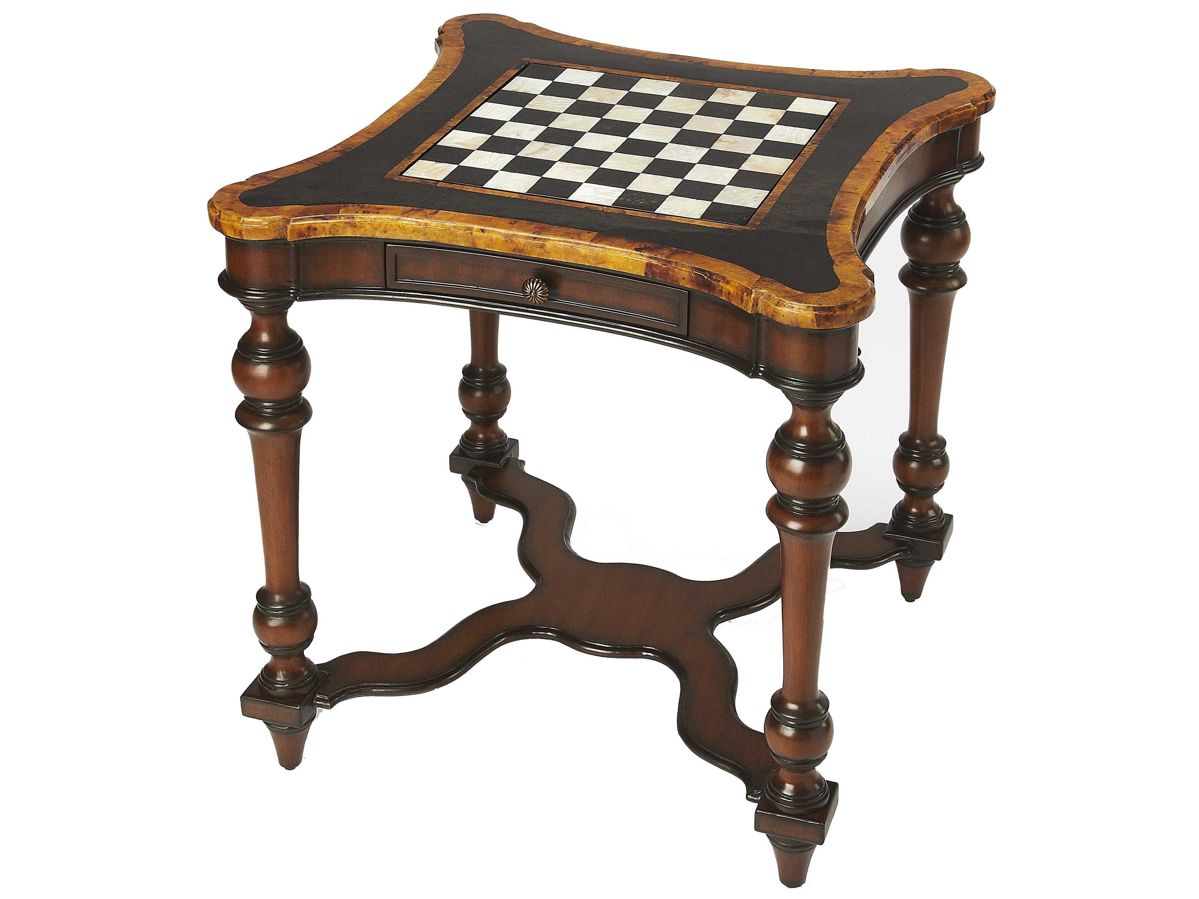 Enrique Brown Mahogany Wood Heritage Game Table