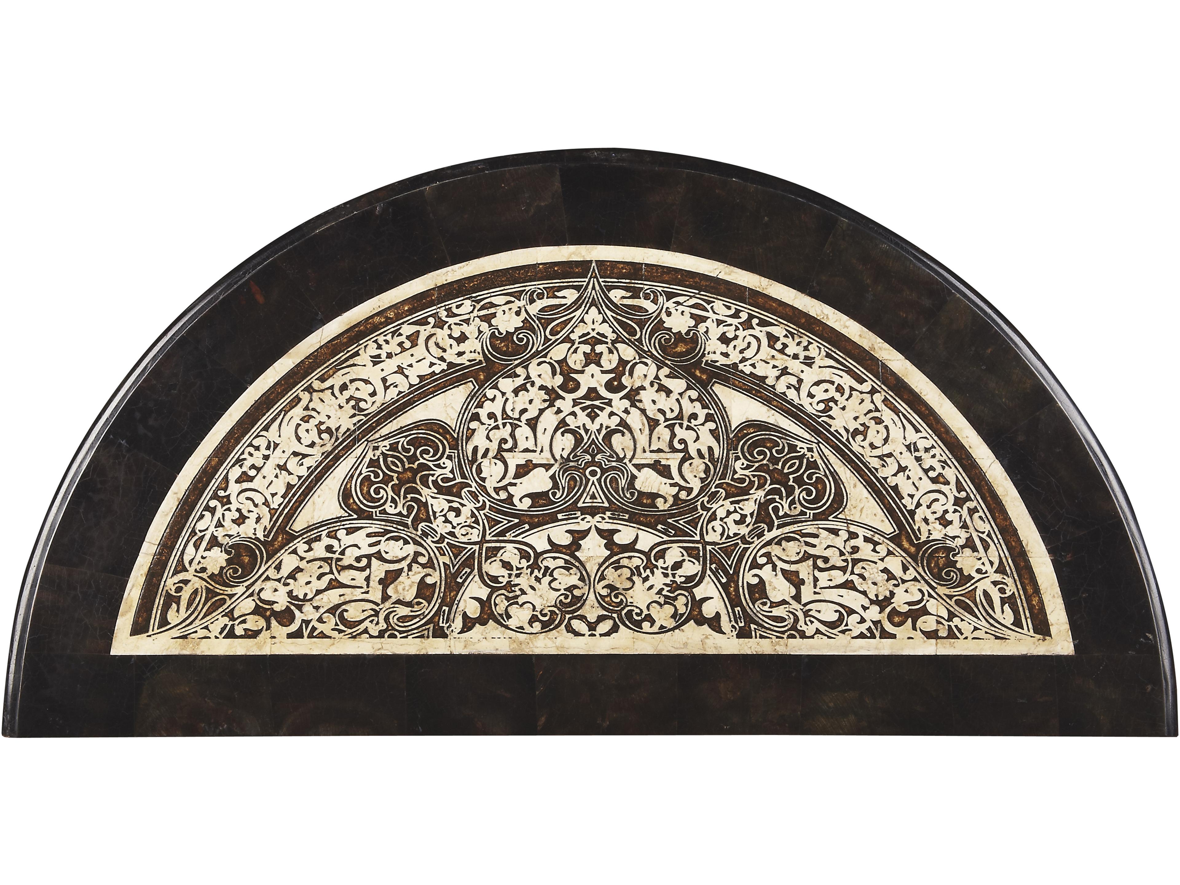 Butler Fabiola Demilune Stone Metalworks Console Table