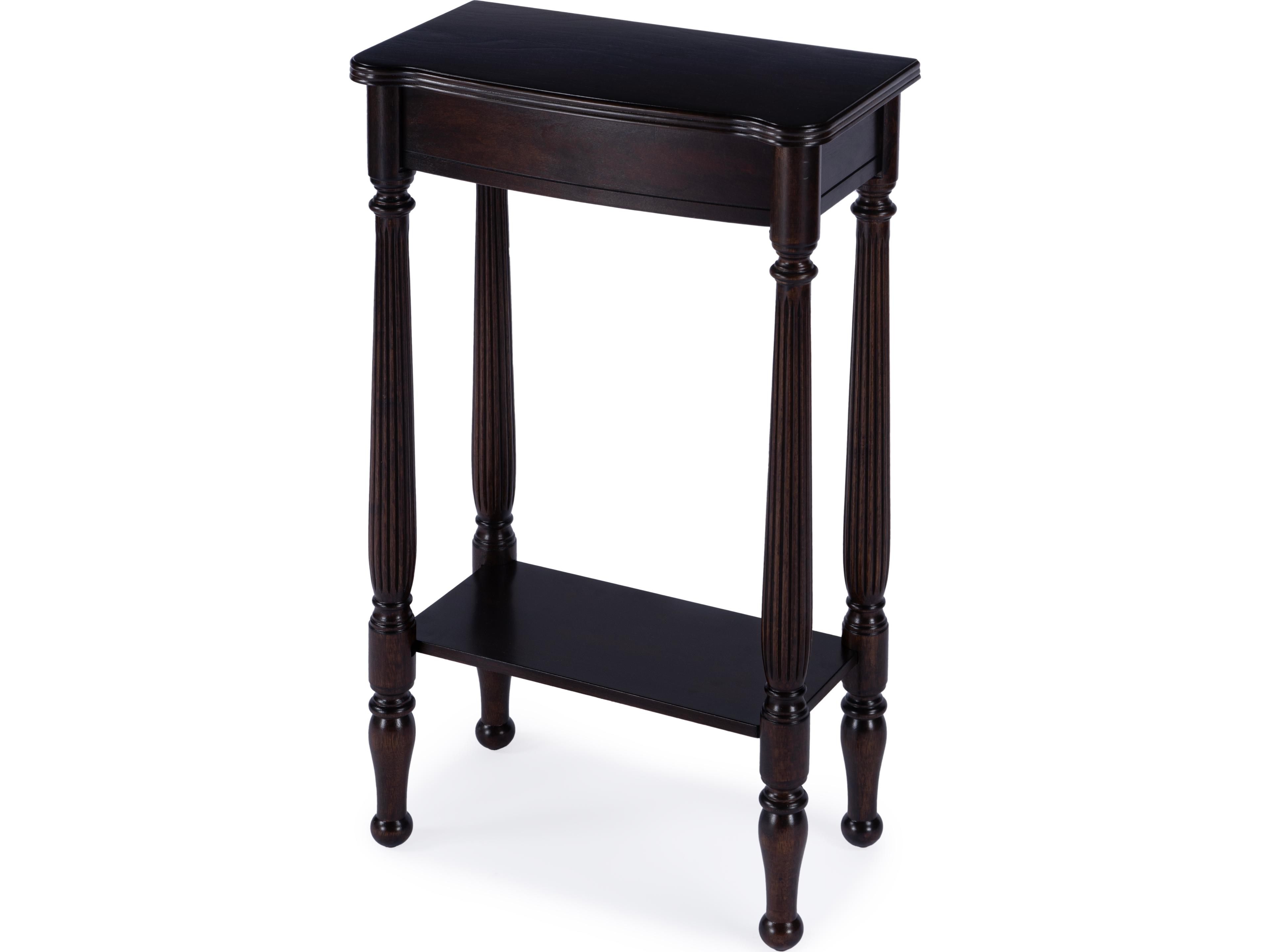 Whitney Rectangular Wood Rubbed Black Console Table