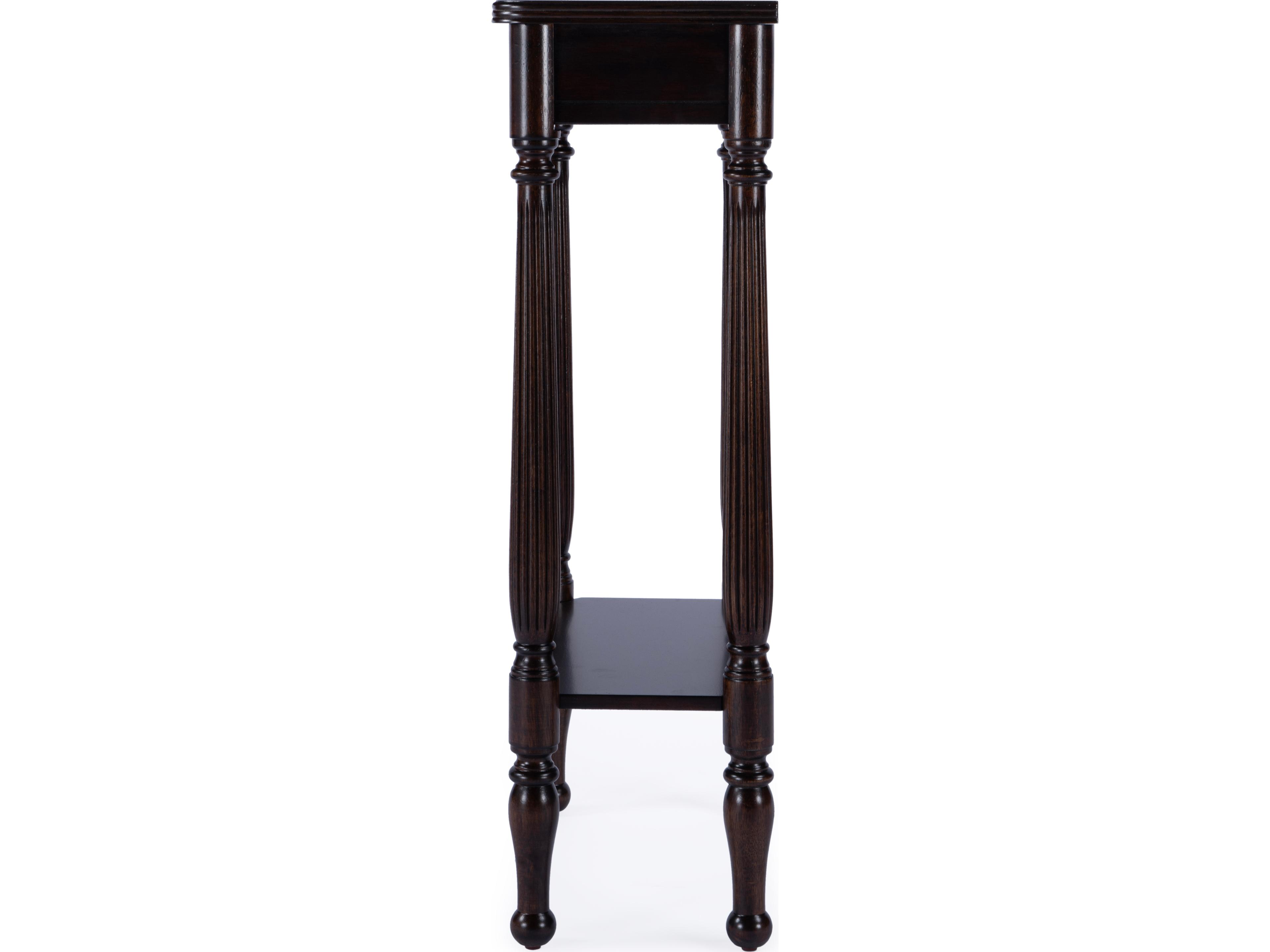 Butler Whitney Rectangular Wood Rubbed Black Console Table