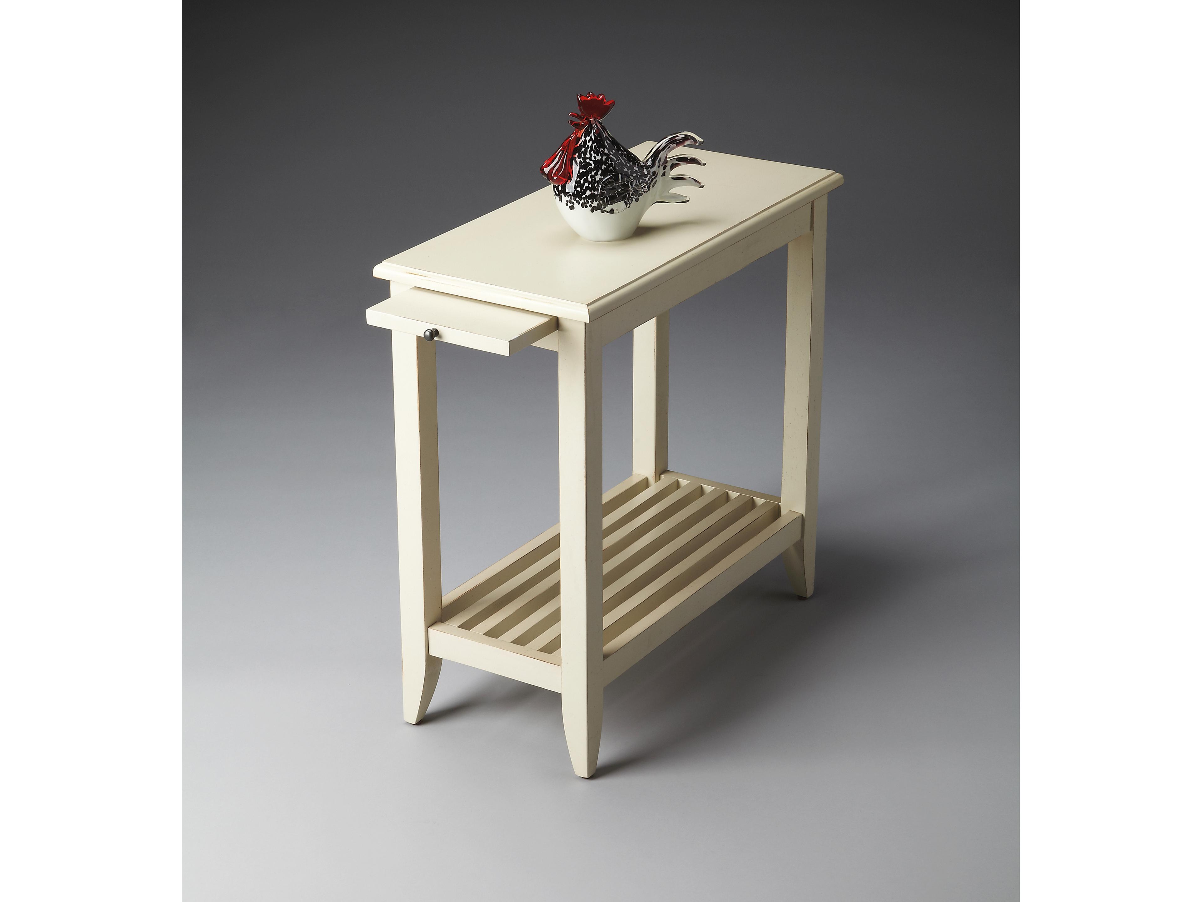 Butler Irvine Rectangular Wood Cottage White End Table